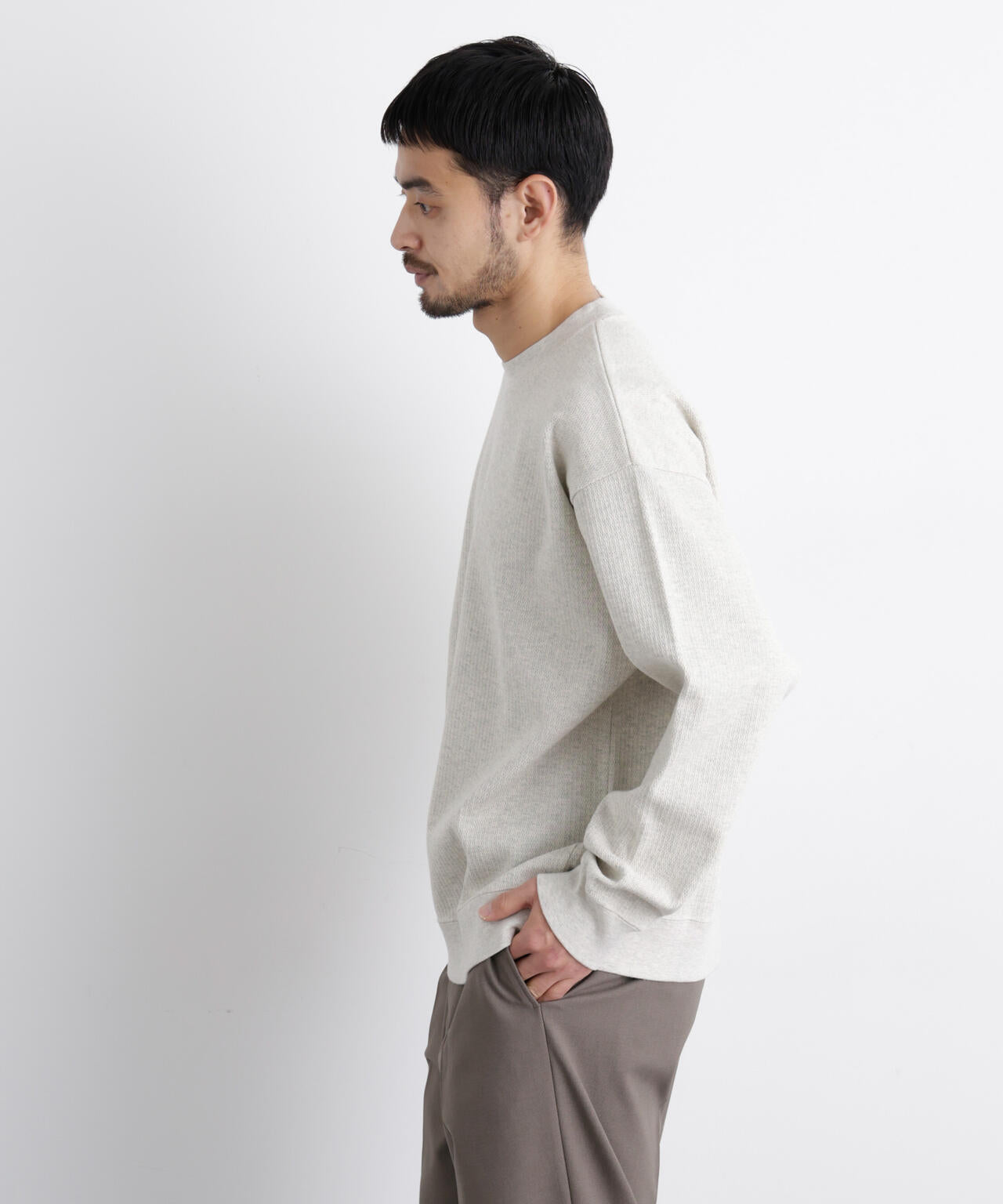 コットンサーマルクルーネックプルオーバー