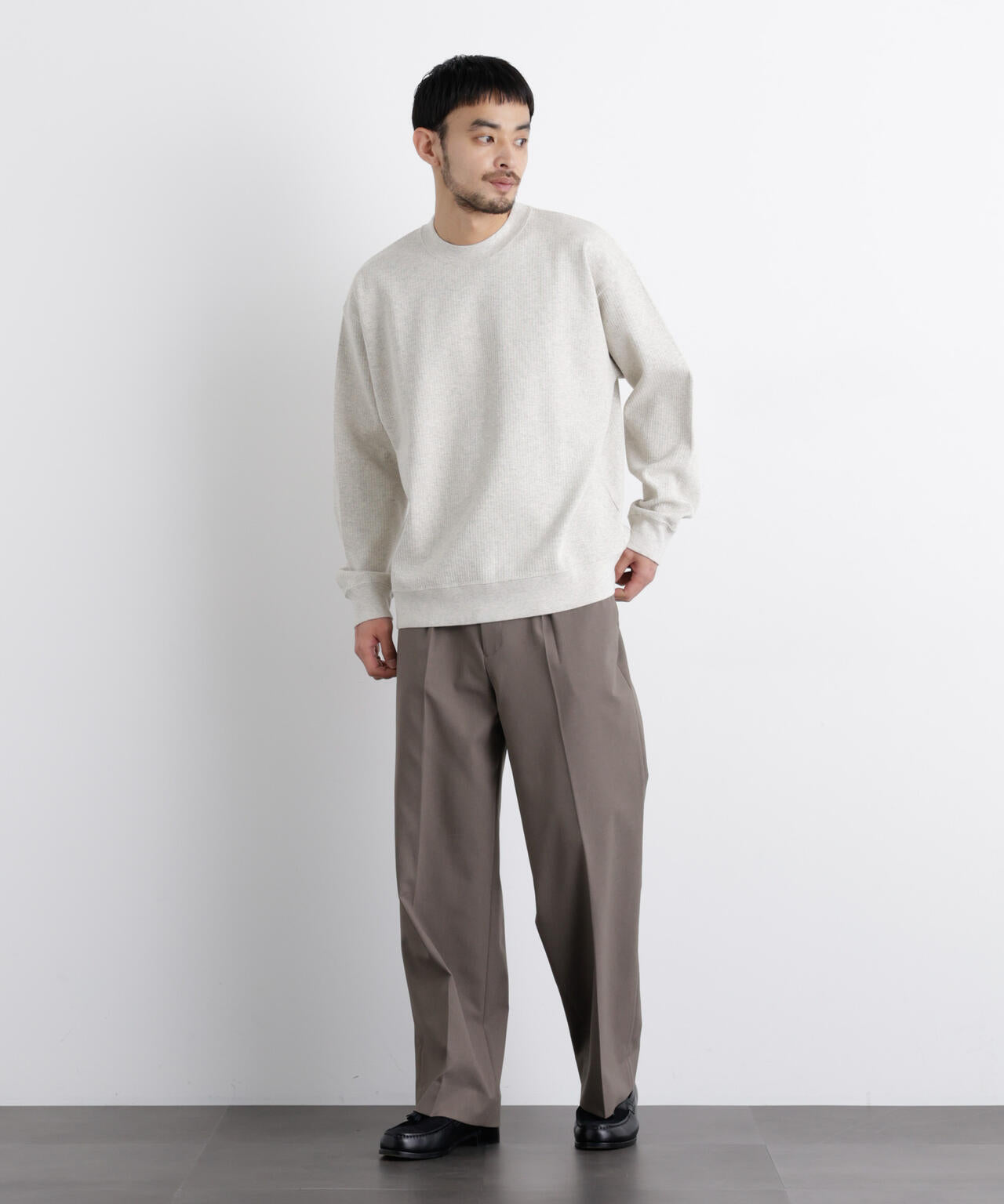 コットンサーマルクルーネックプルオーバー