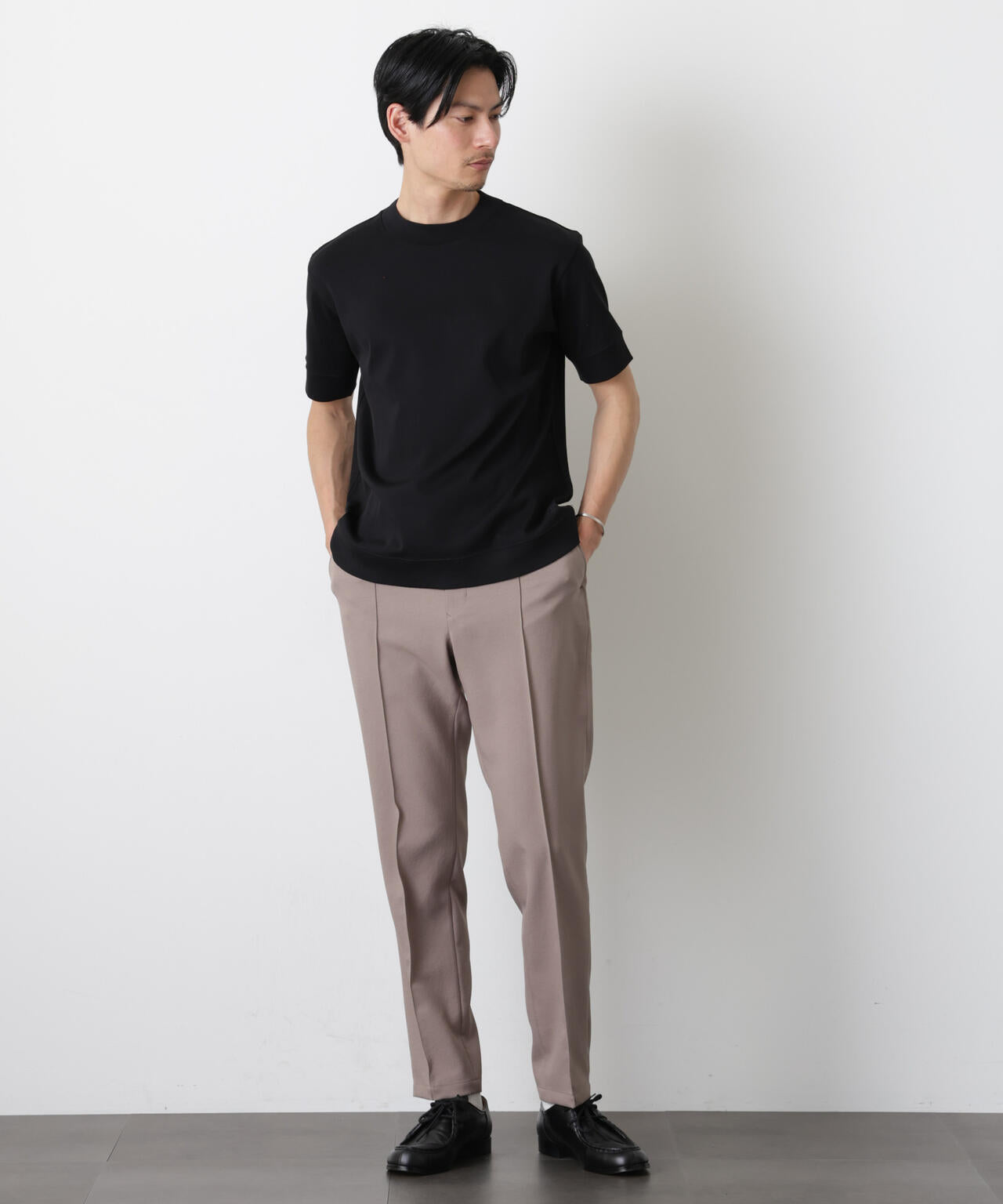 「FORMAL JERSEY」モックネックカットソー半袖