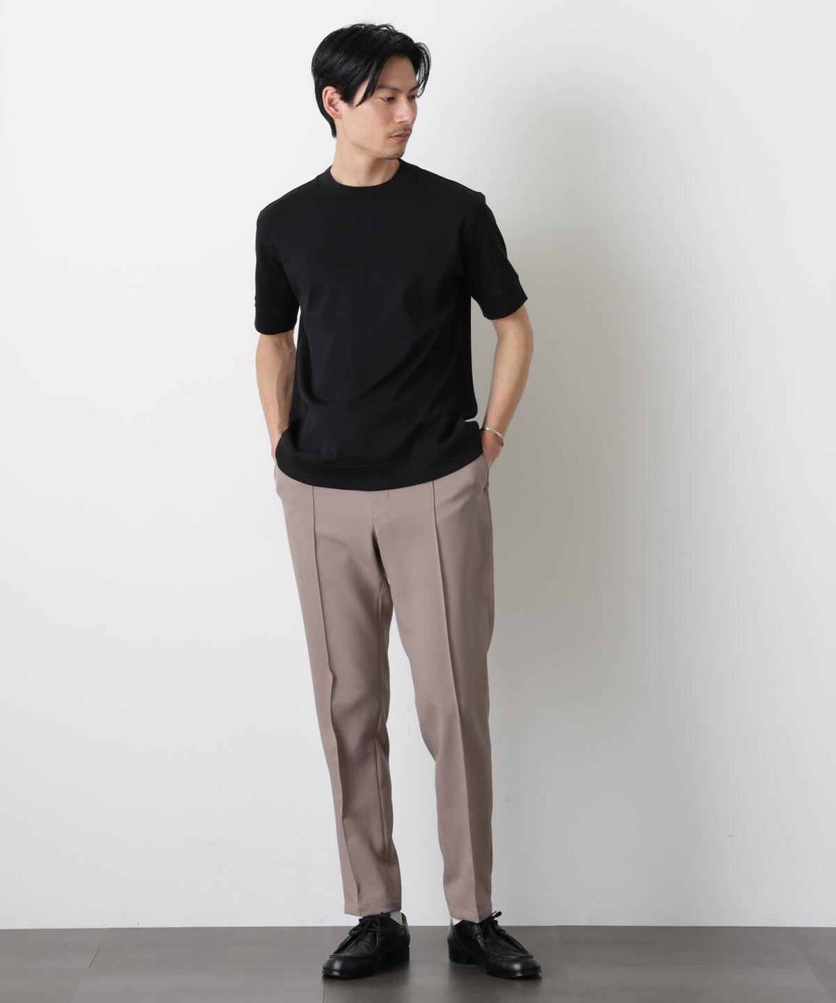 「FORMAL JERSEY」モックネックカットソー半袖