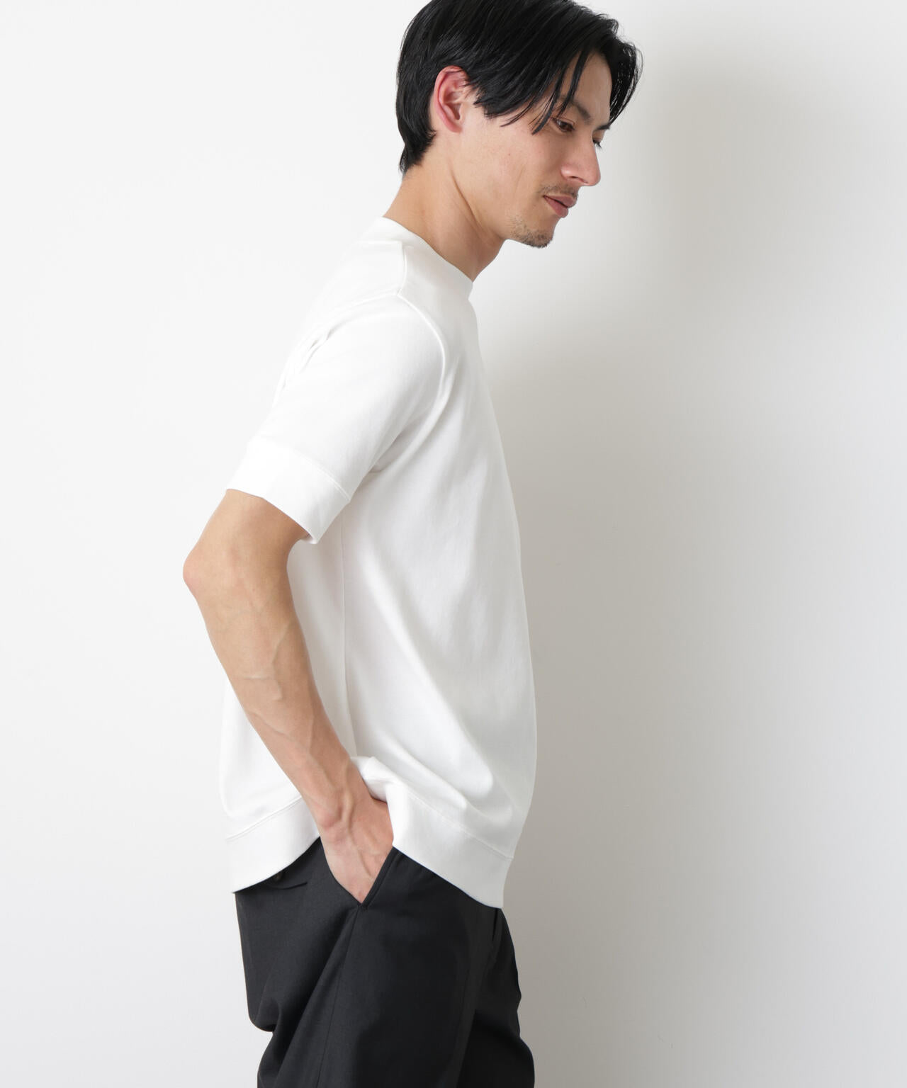 「FORMAL JERSEY」モックネックカットソー半袖