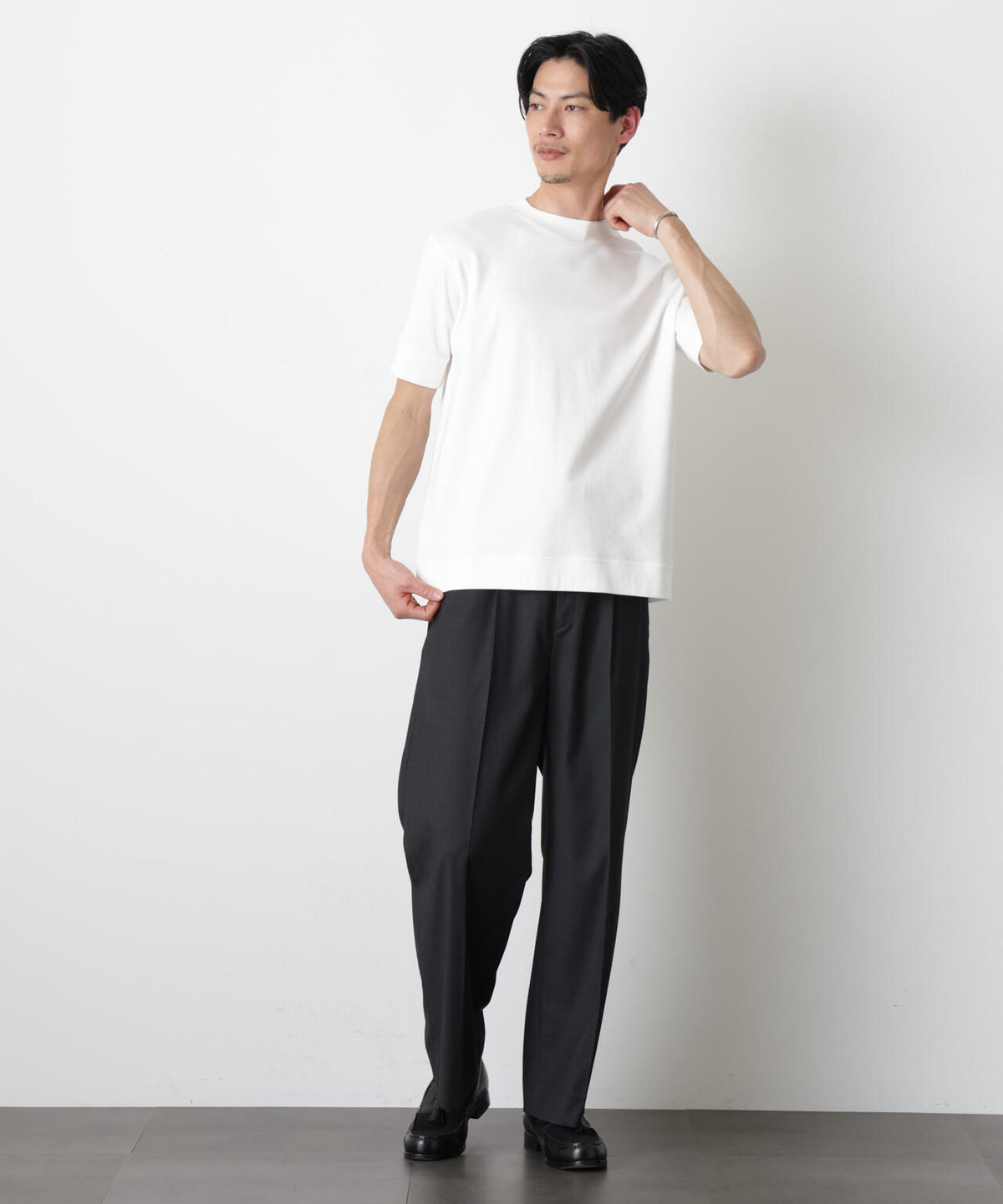 「FORMAL JERSEY」モックネックカットソー半袖