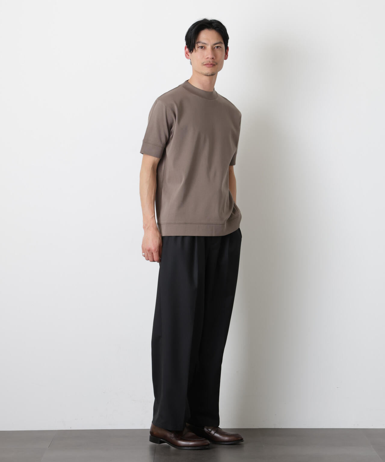 「FORMAL JERSEY」モックネックカットソー半袖