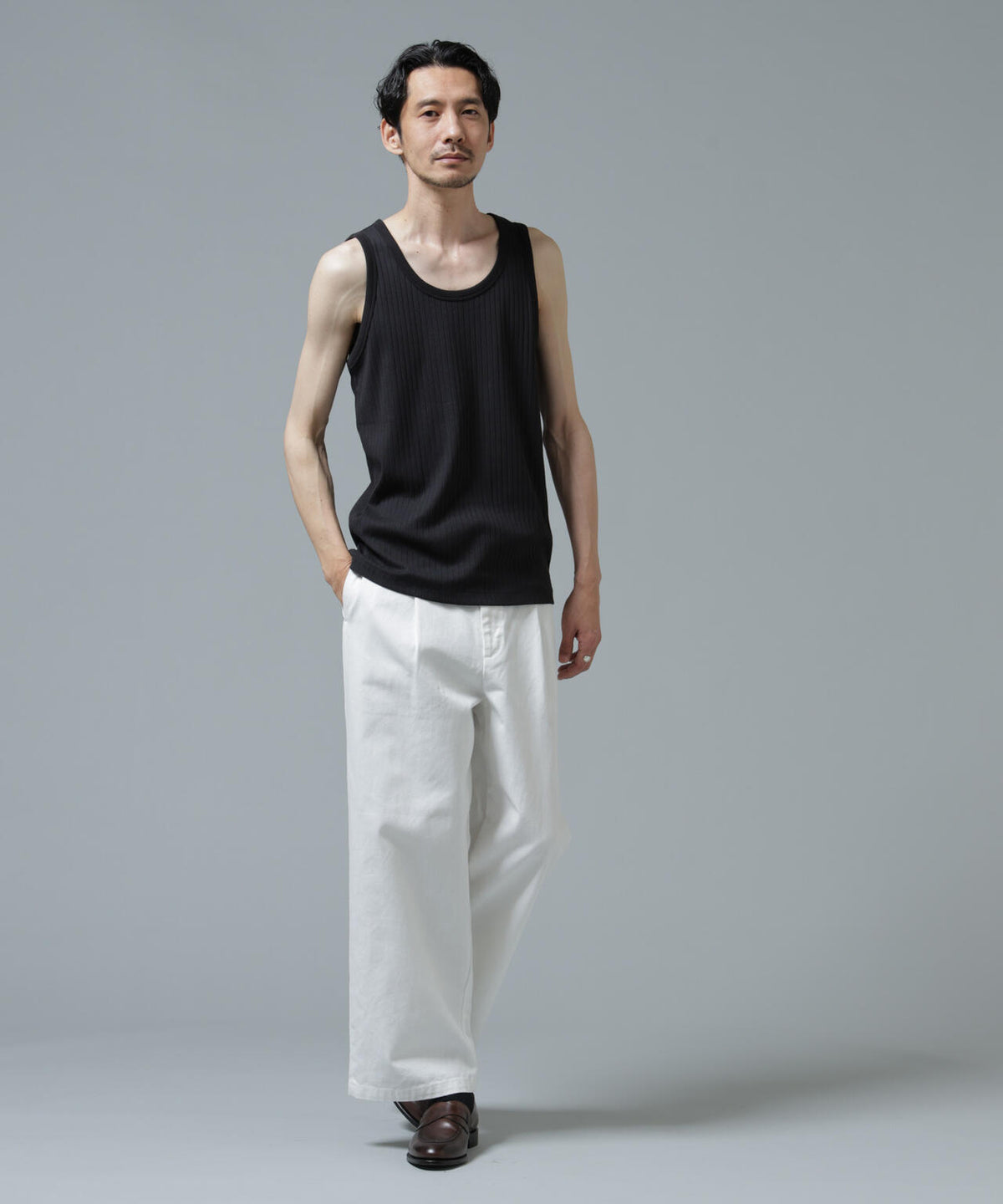 Anti Soaked(R) 汗染み防止 リブタンクトップ