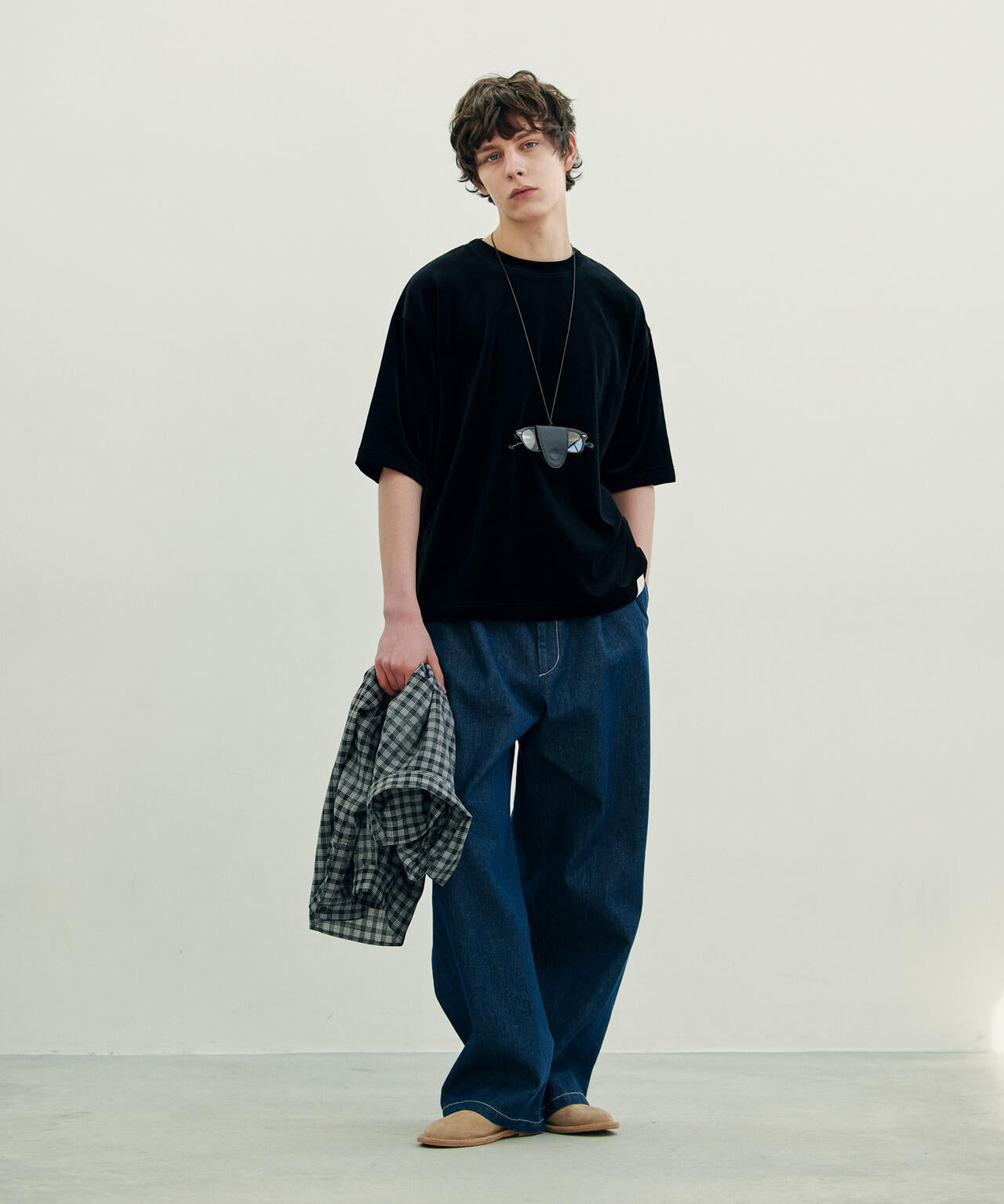 ベロア クルーネック Tシャツ 半袖