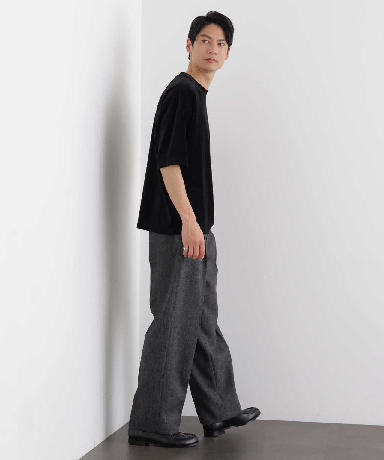 ベロア クルーネック Tシャツ 半袖