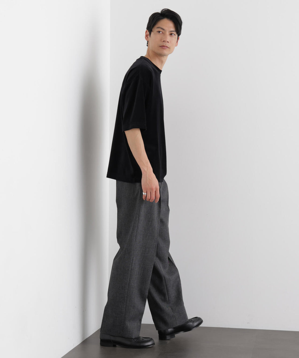 ベロア クルーネック Tシャツ 半袖