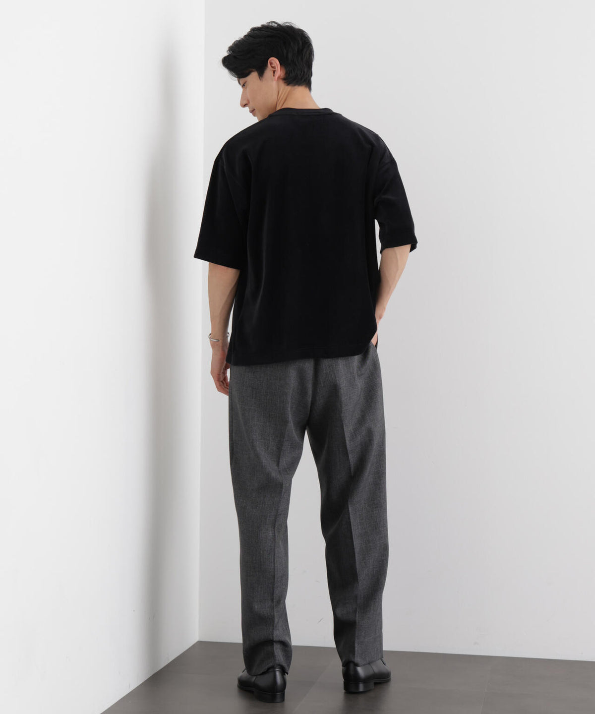 ベロア クルーネック Tシャツ 半袖
