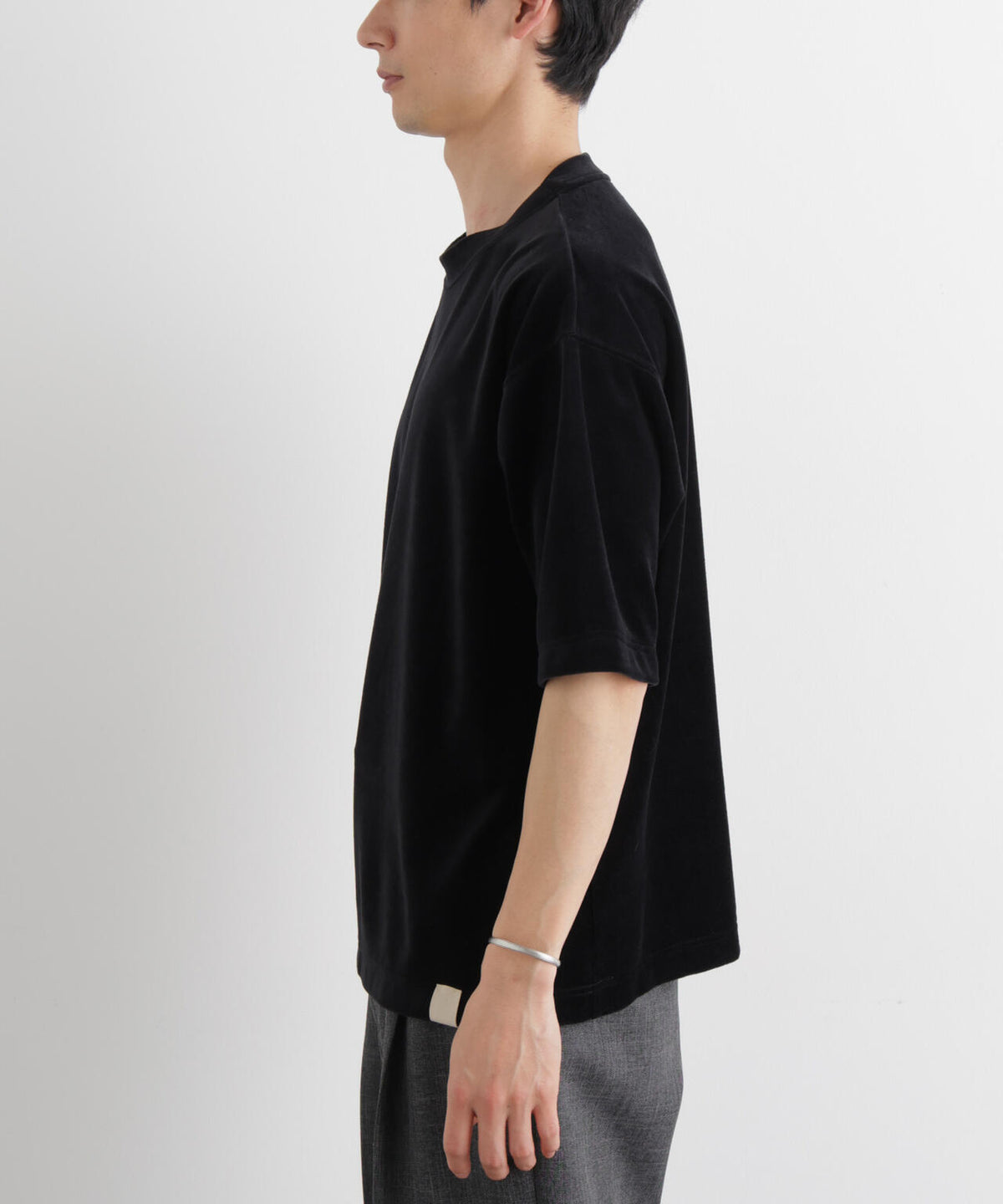 ベロア クルーネック Tシャツ 半袖