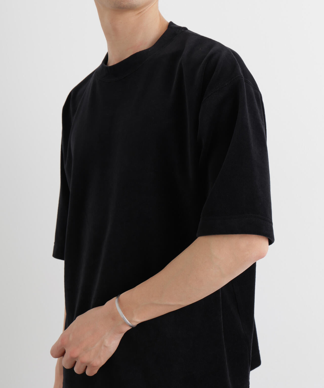 ベロア クルーネック Tシャツ 半袖