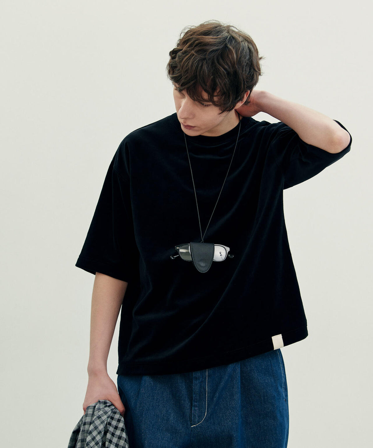 ベロア クルーネック Tシャツ 半袖