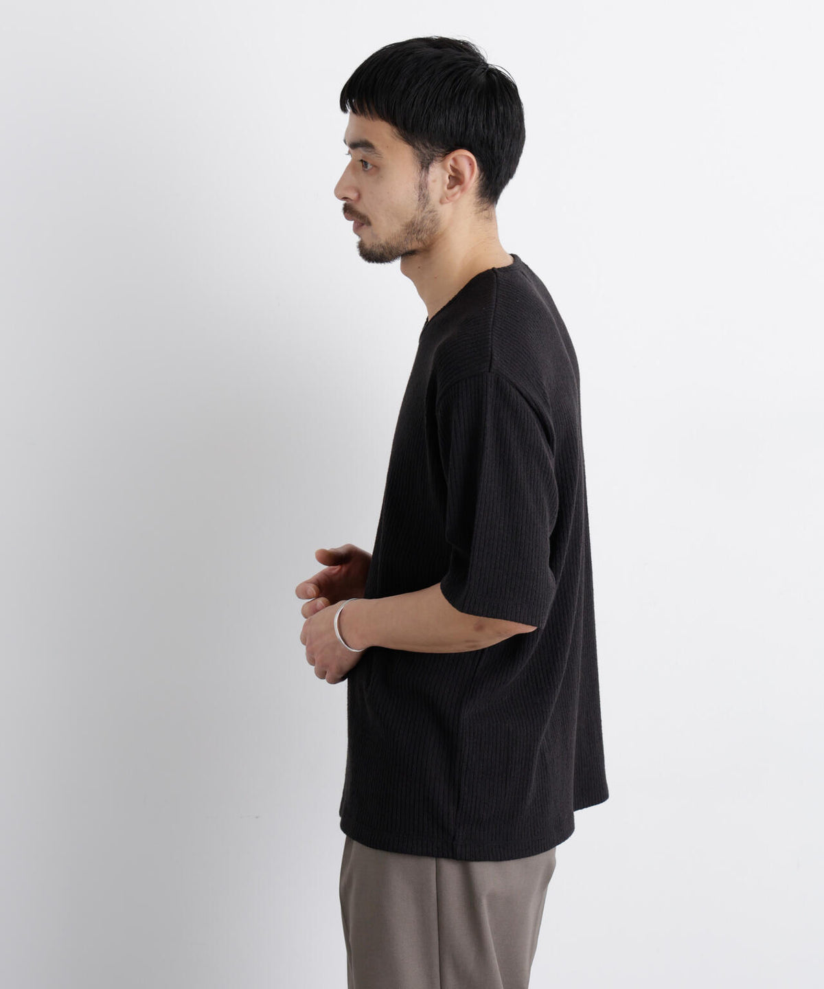 強撚ループヤーン針抜きストレッチ Tシャツ