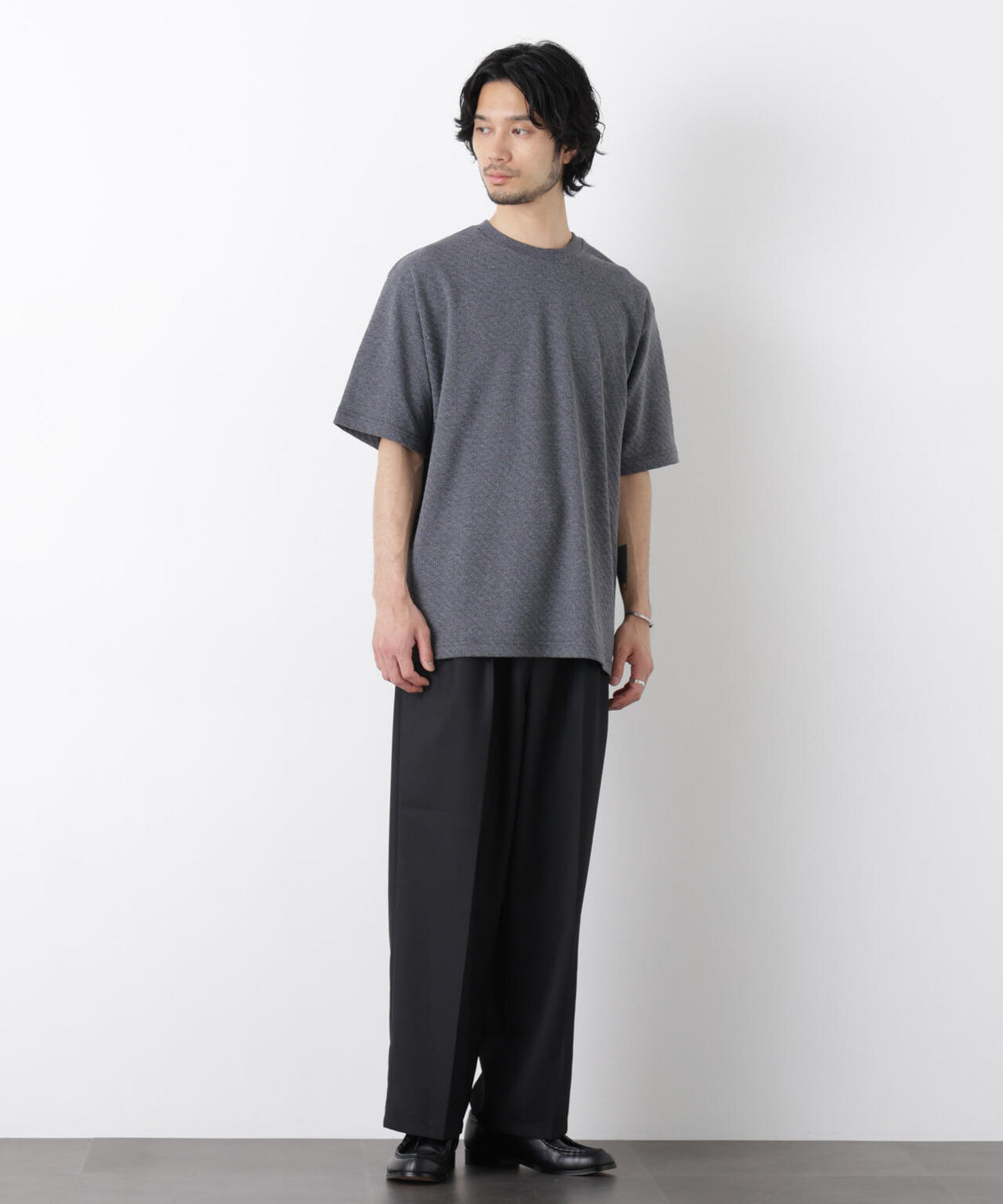 リンクスジャガードスリーブTシャツ