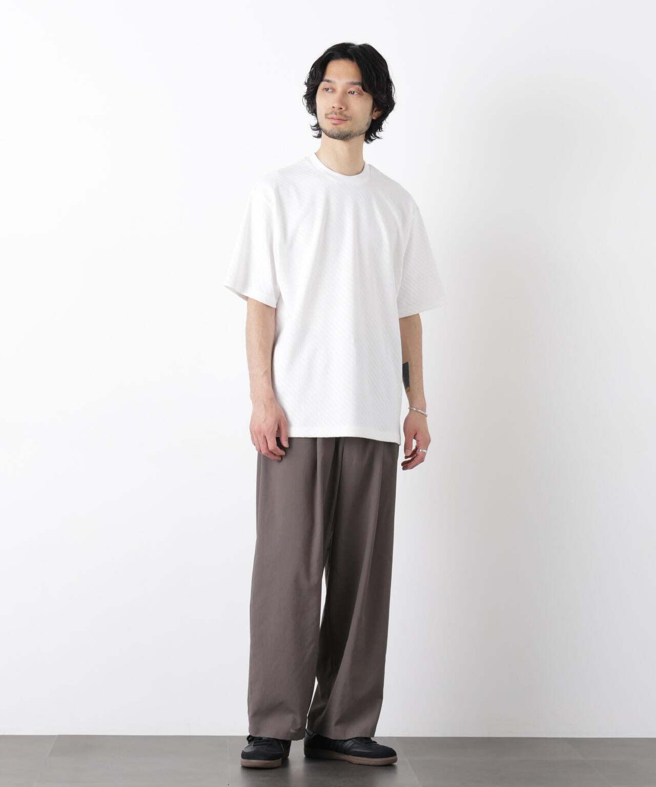 リンクスジャガードスリーブTシャツ