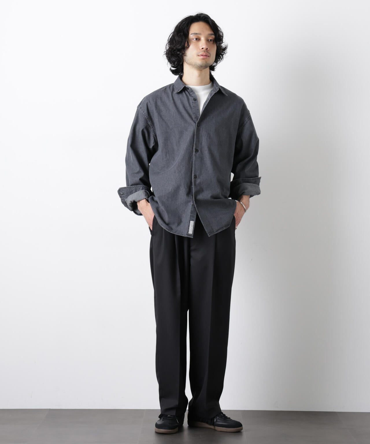 「大人のワイドパンツ」ドライギャバワイドイージースラックス