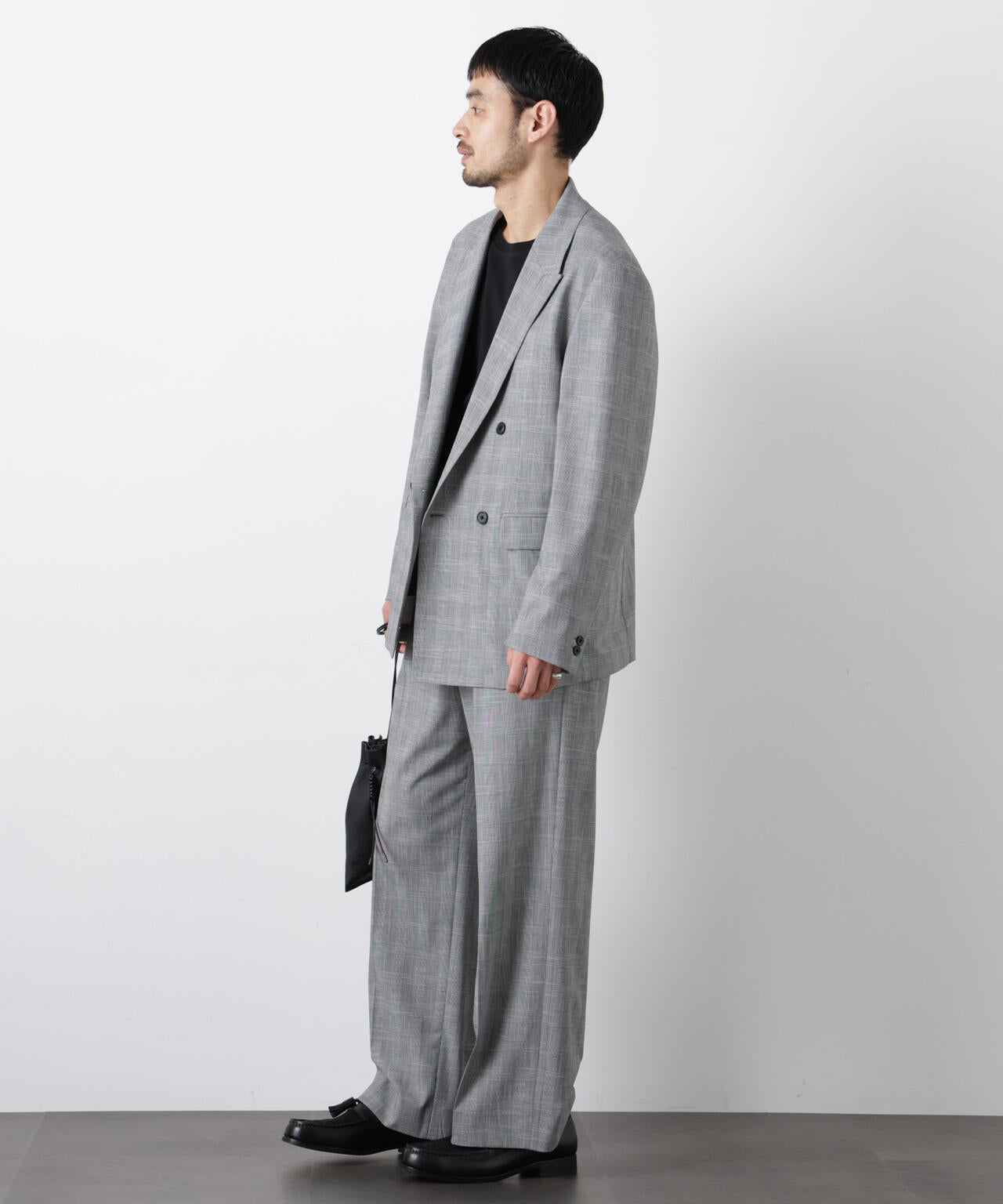 グレンチェックストレートパンツ(セットアップ可)