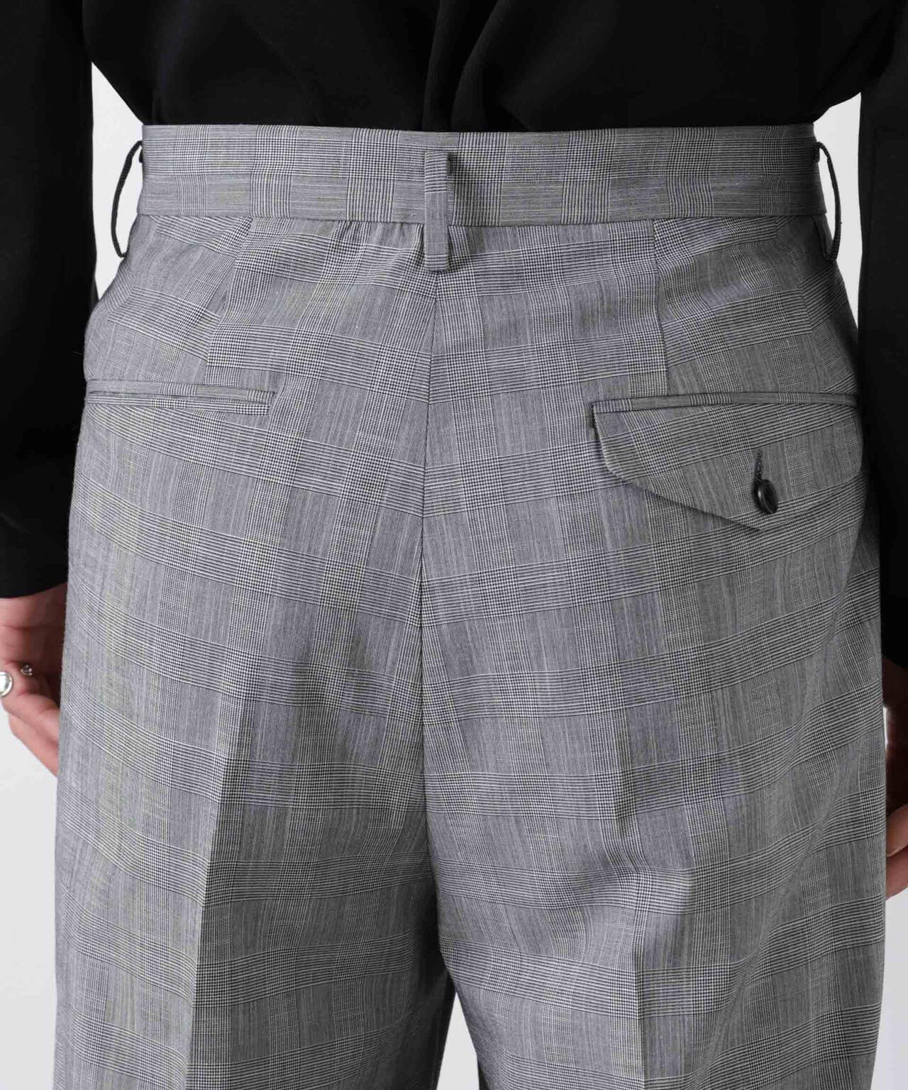 グレンチェックストレートパンツ(セットアップ可)