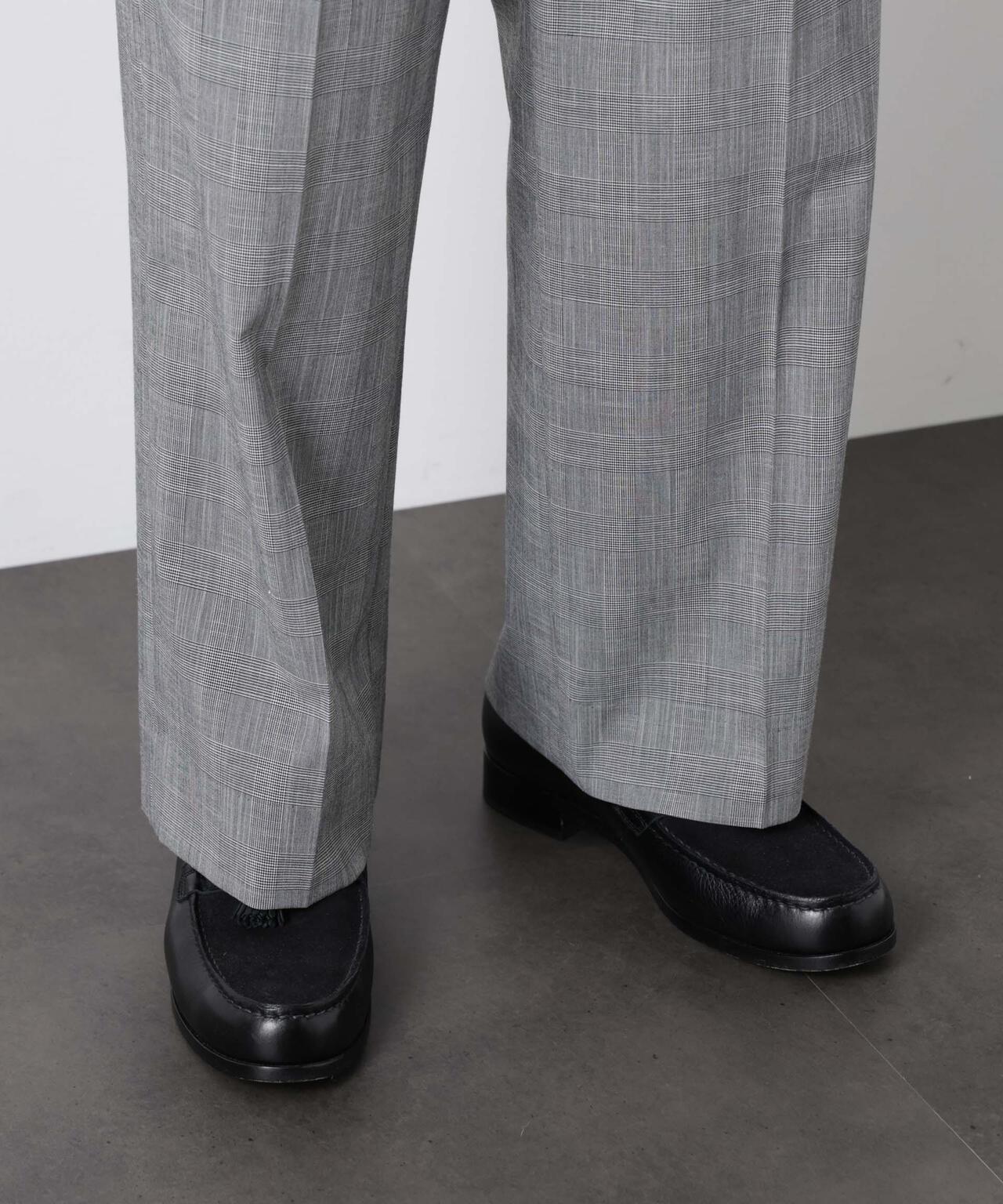 グレンチェックストレートパンツ(セットアップ可)