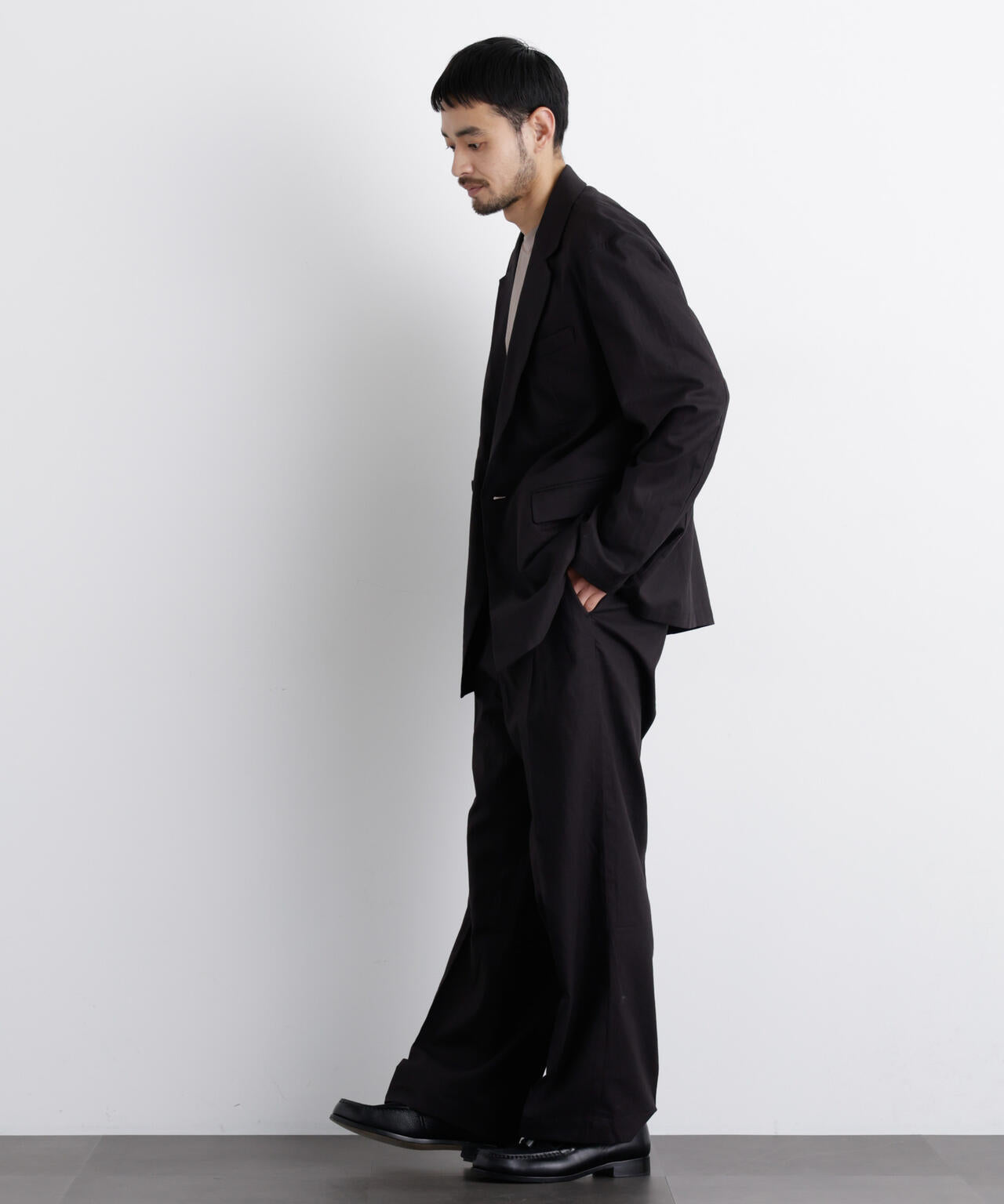 「FRENCH LINEN」 リネンコットンストレートパンツ(セットアップ可)