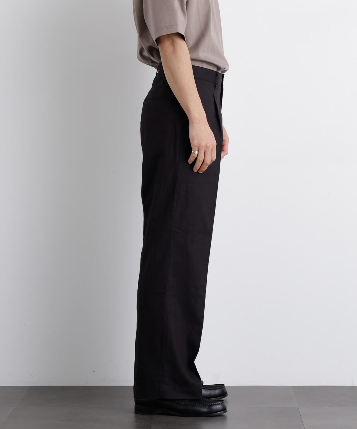 「FRENCH LINEN」 リネンコットンストレートパンツ(セットアップ可)