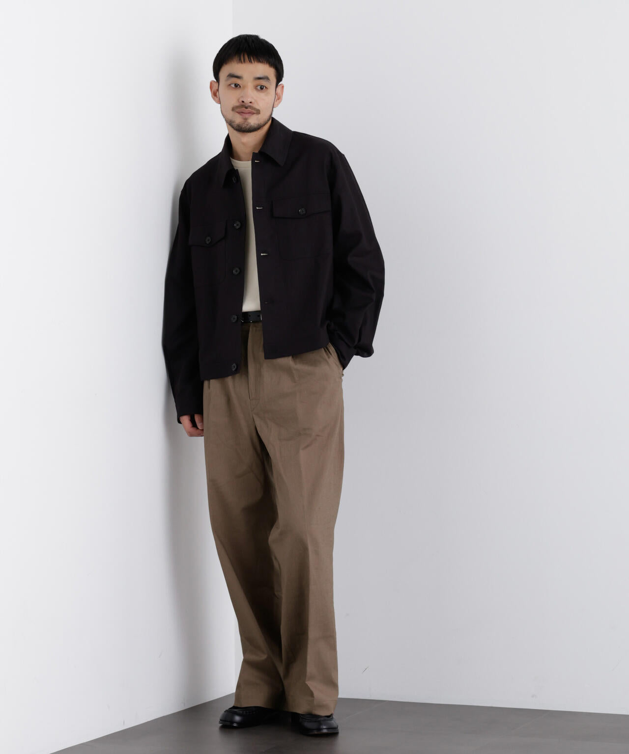 「FRENCH LINEN」 リネンコットンストレートパンツ(セットアップ可)