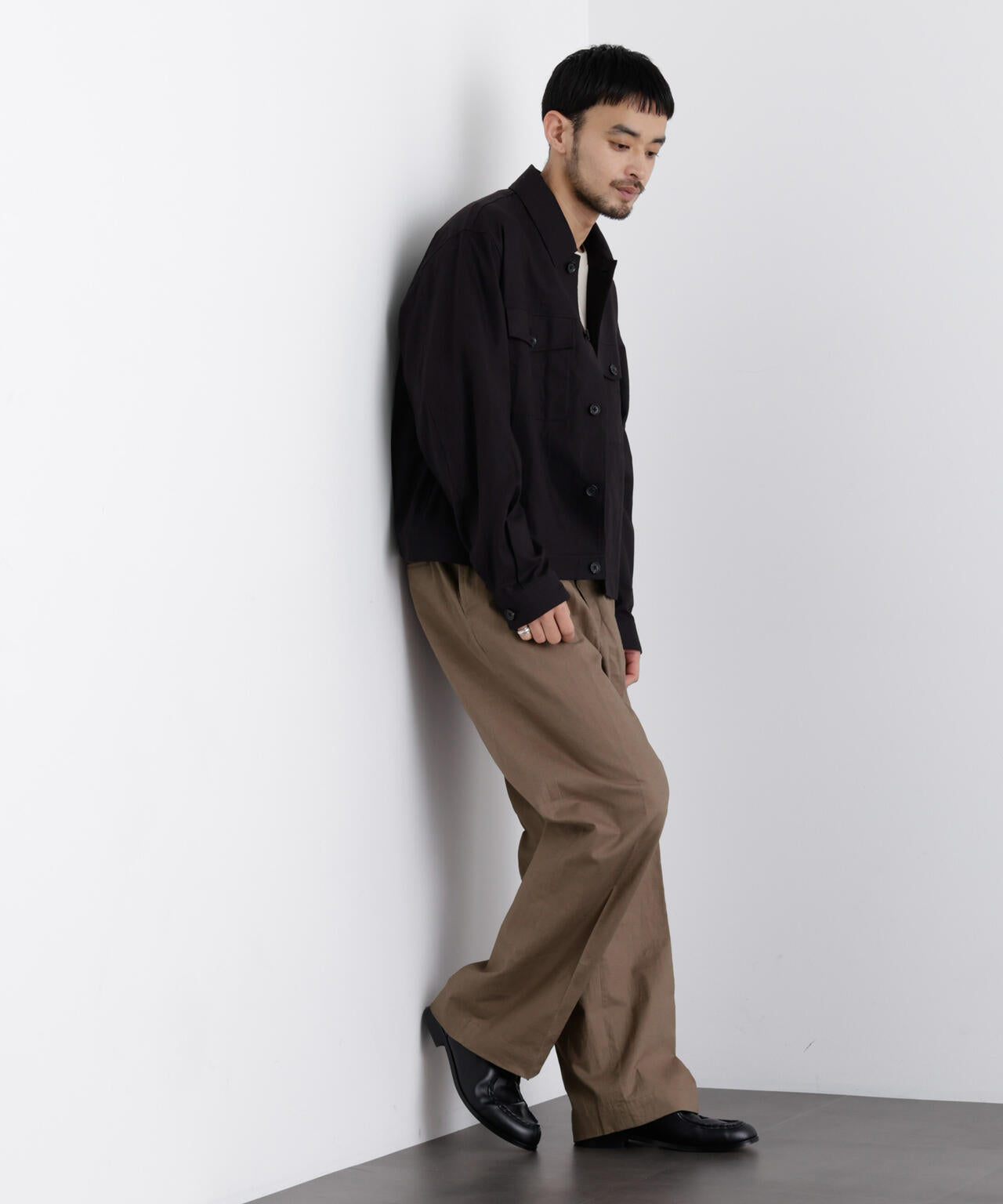 「FRENCH LINEN」 リネンコットンストレートパンツ(セットアップ可)