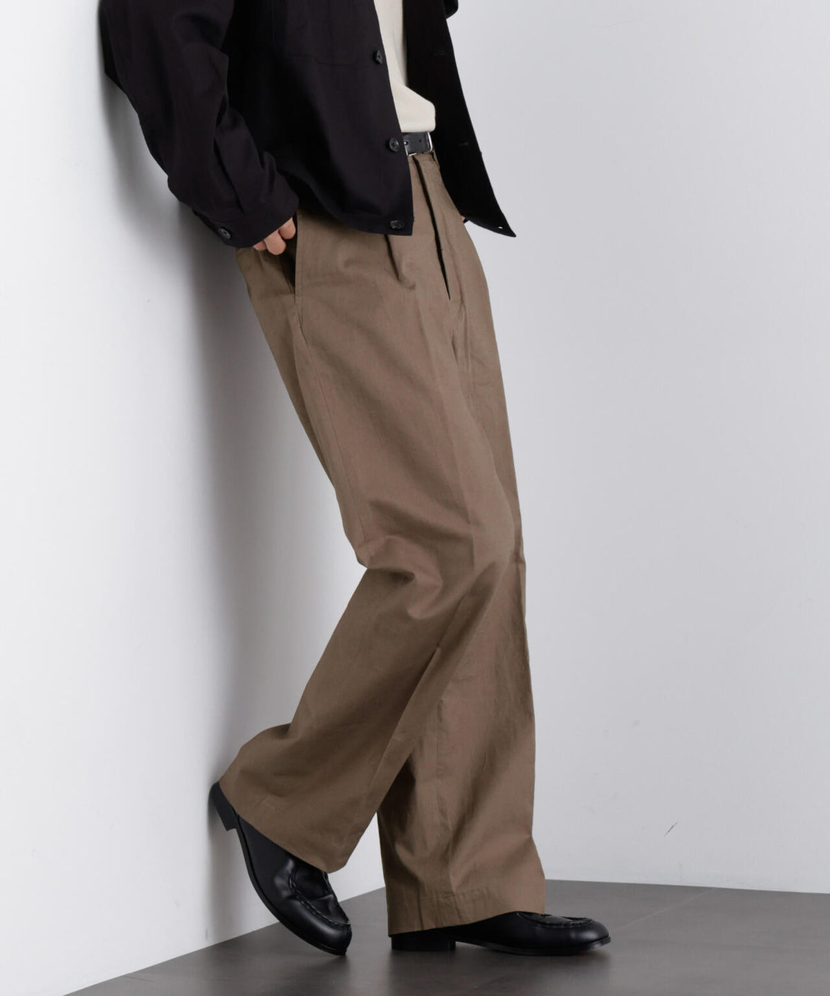 「FRENCH LINEN」 リネンコットンストレートパンツ(セットアップ可)