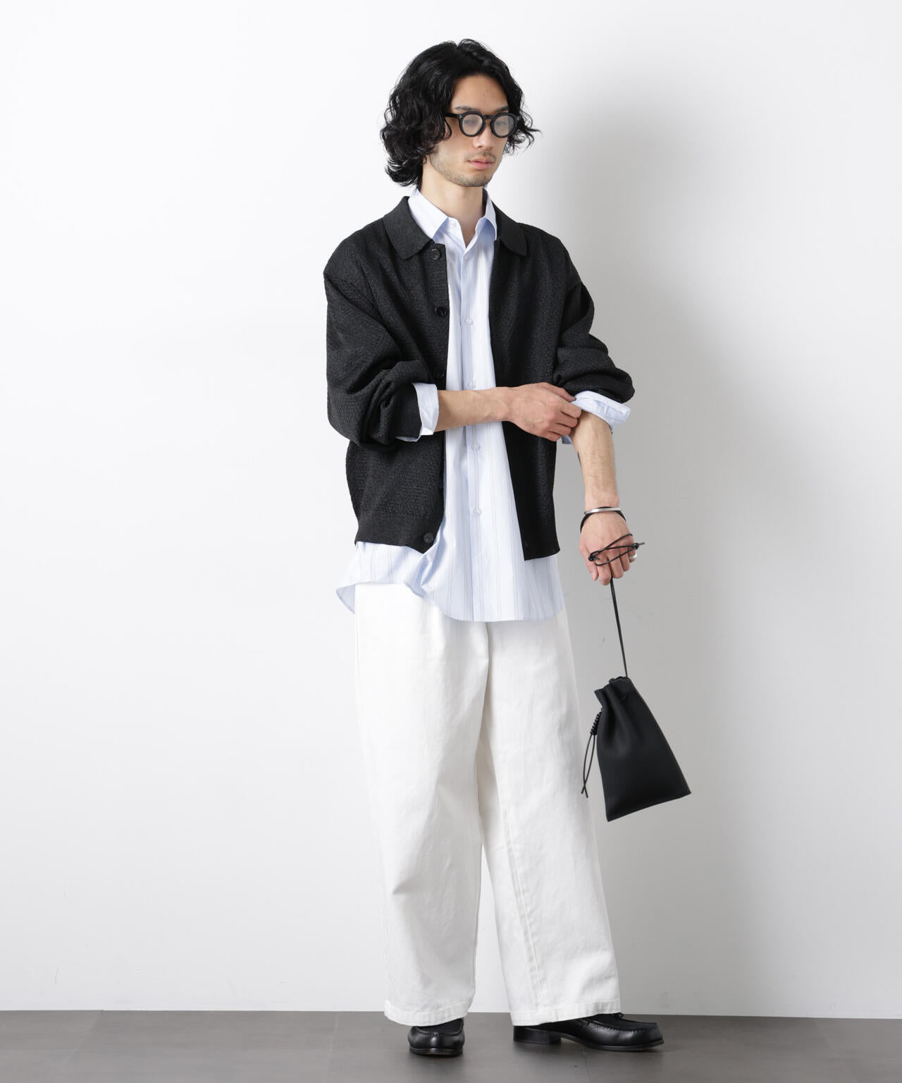 「OtoNANO」大人のワイドデニムパンツ