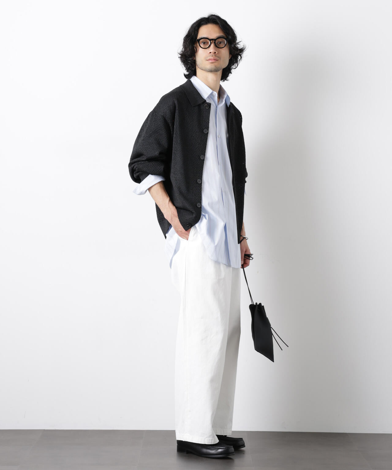 「OtoNANO」大人のワイドデニムパンツ