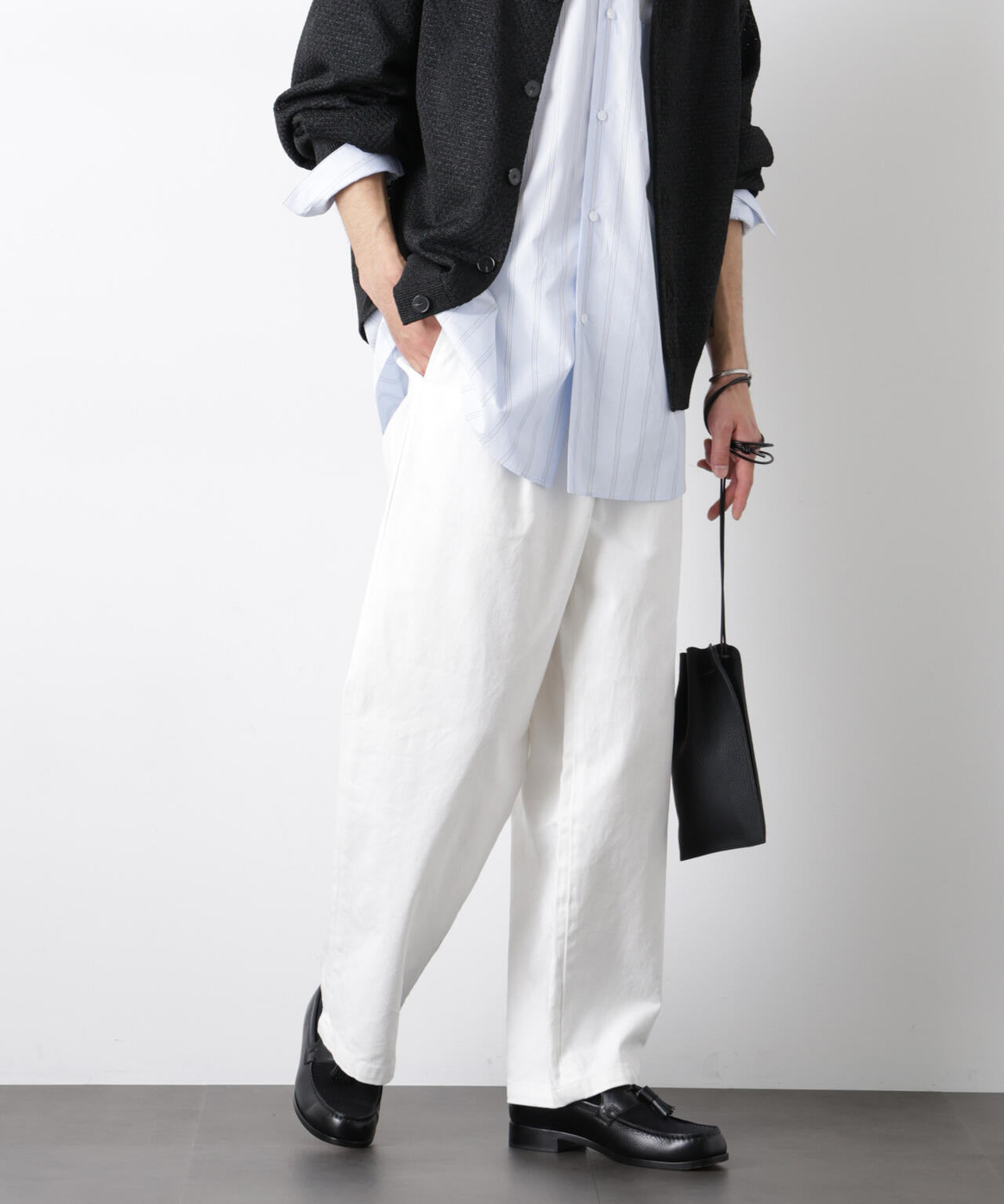 「OtoNANO」大人のワイドデニムパンツ
