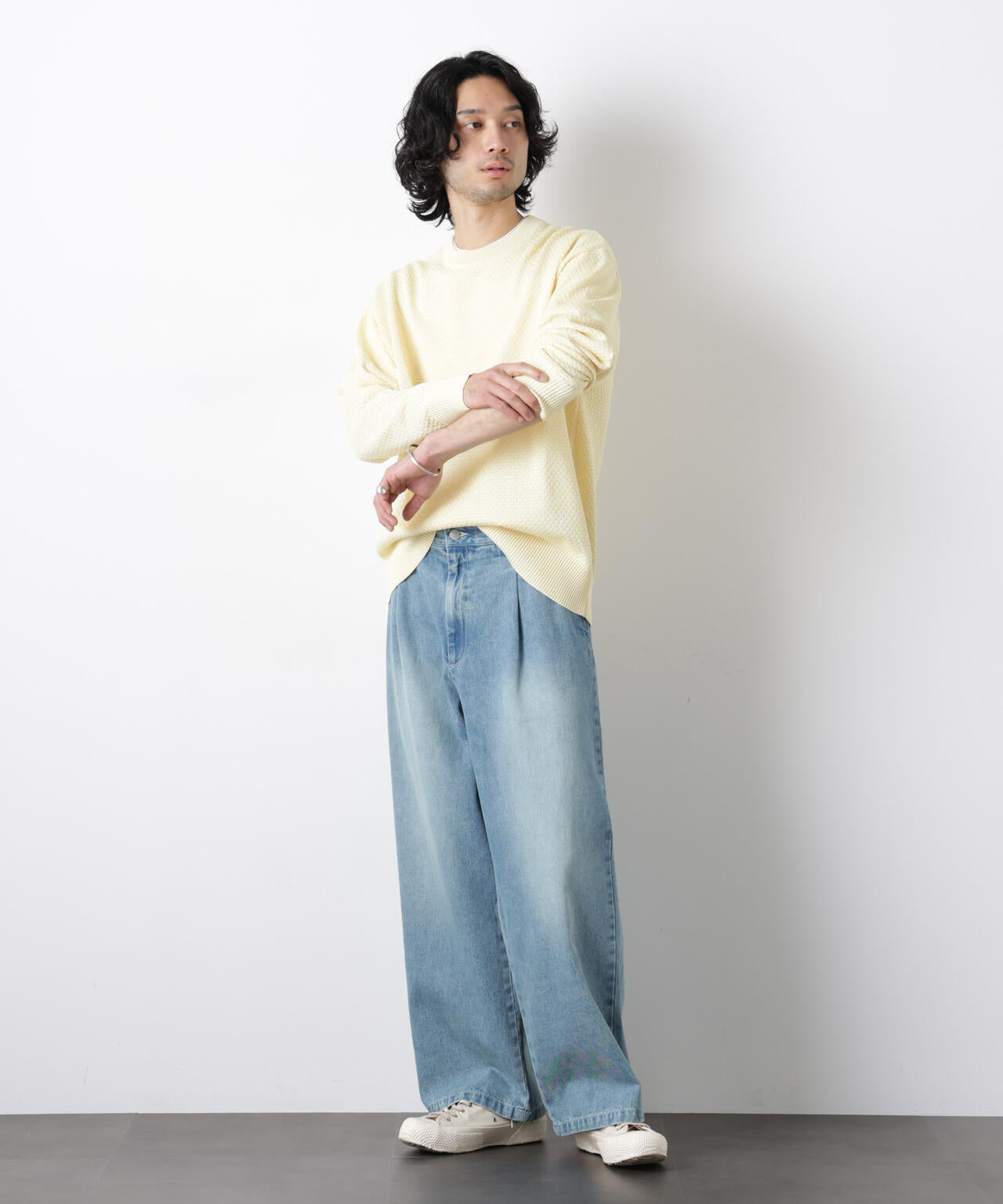 「OtoNANO」大人のワイドデニムパンツ