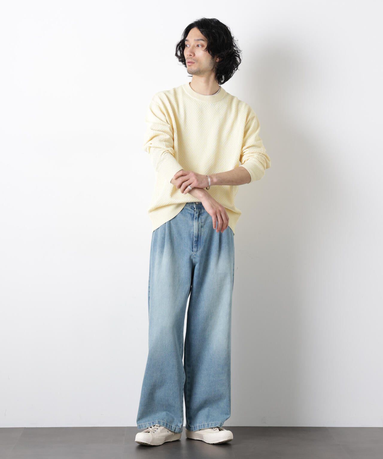 「OtoNANO」大人のワイドデニムパンツ