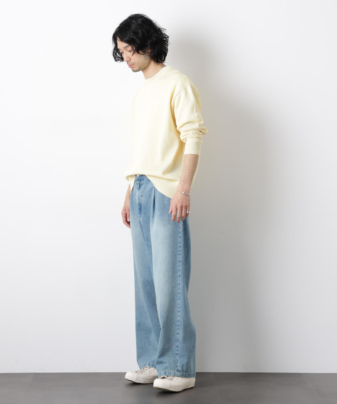 「OtoNANO」大人のワイドデニムパンツ