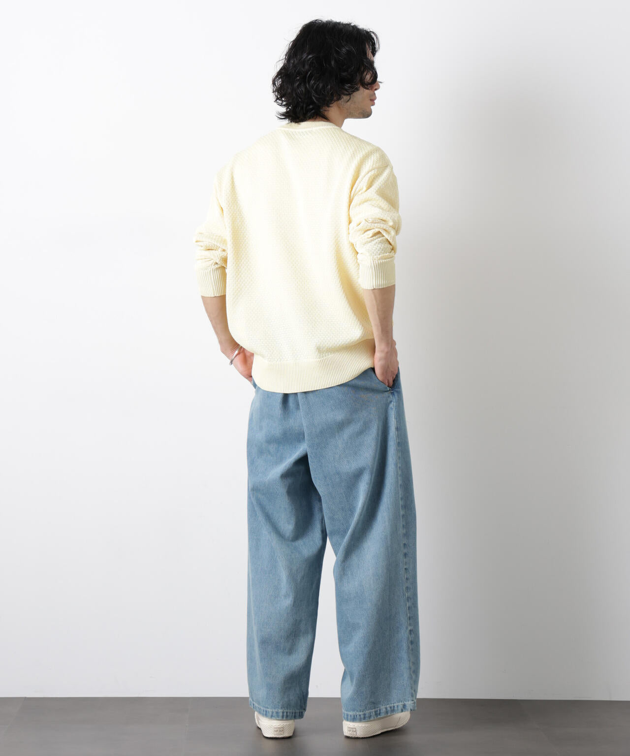 「OtoNANO」大人のワイドデニムパンツ