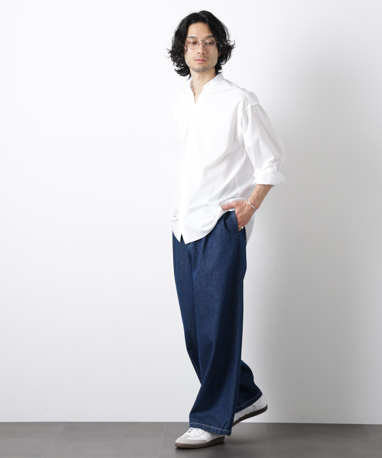 「OtoNANO」大人のワイドデニムパンツ