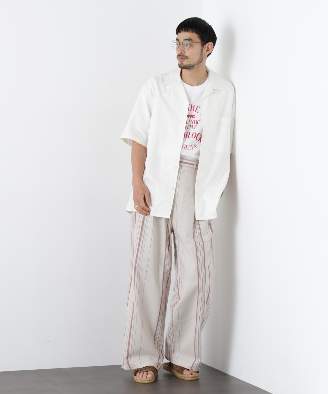 「FRENCH LINEN」 ストライプスラックス