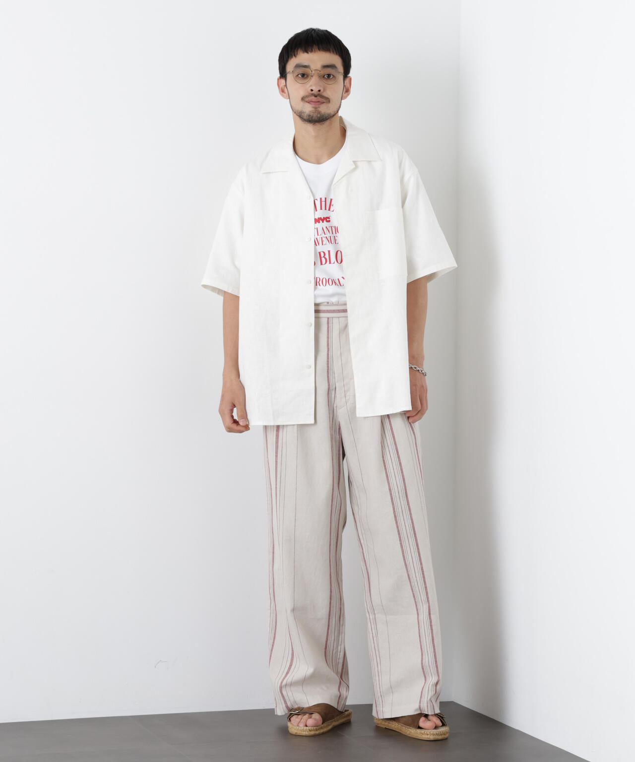 「FRENCH LINEN」 ストライプスラックス