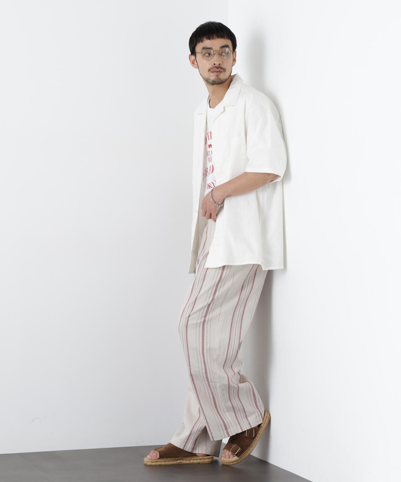 「FRENCH LINEN」 ストライプスラックス