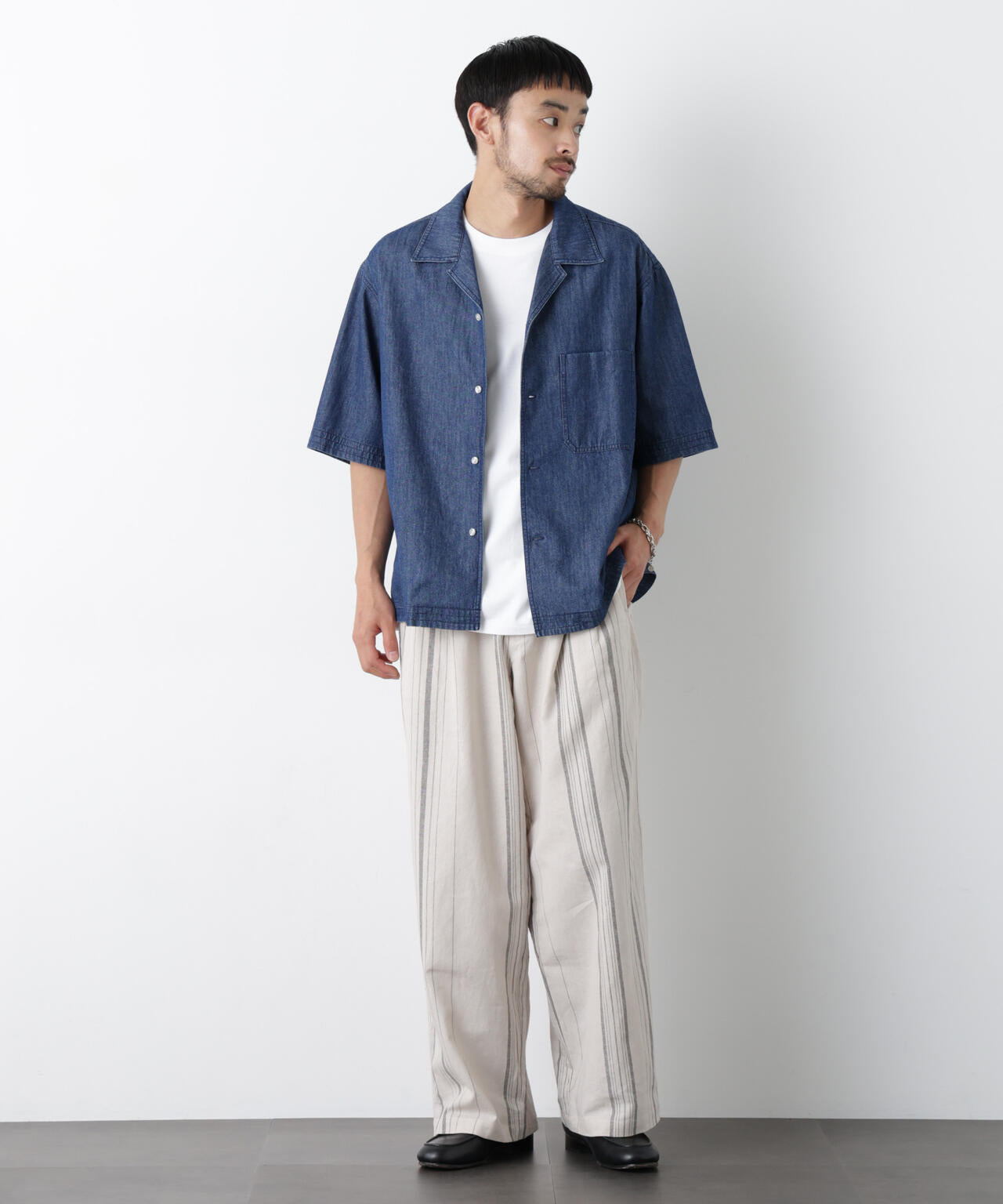 「FRENCH LINEN」 ストライプスラックス