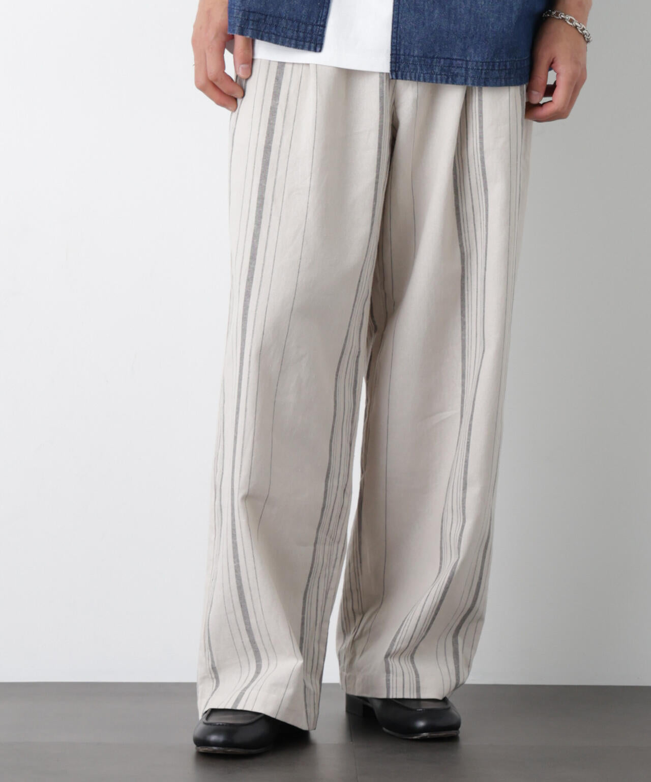 「FRENCH LINEN」 ストライプスラックス