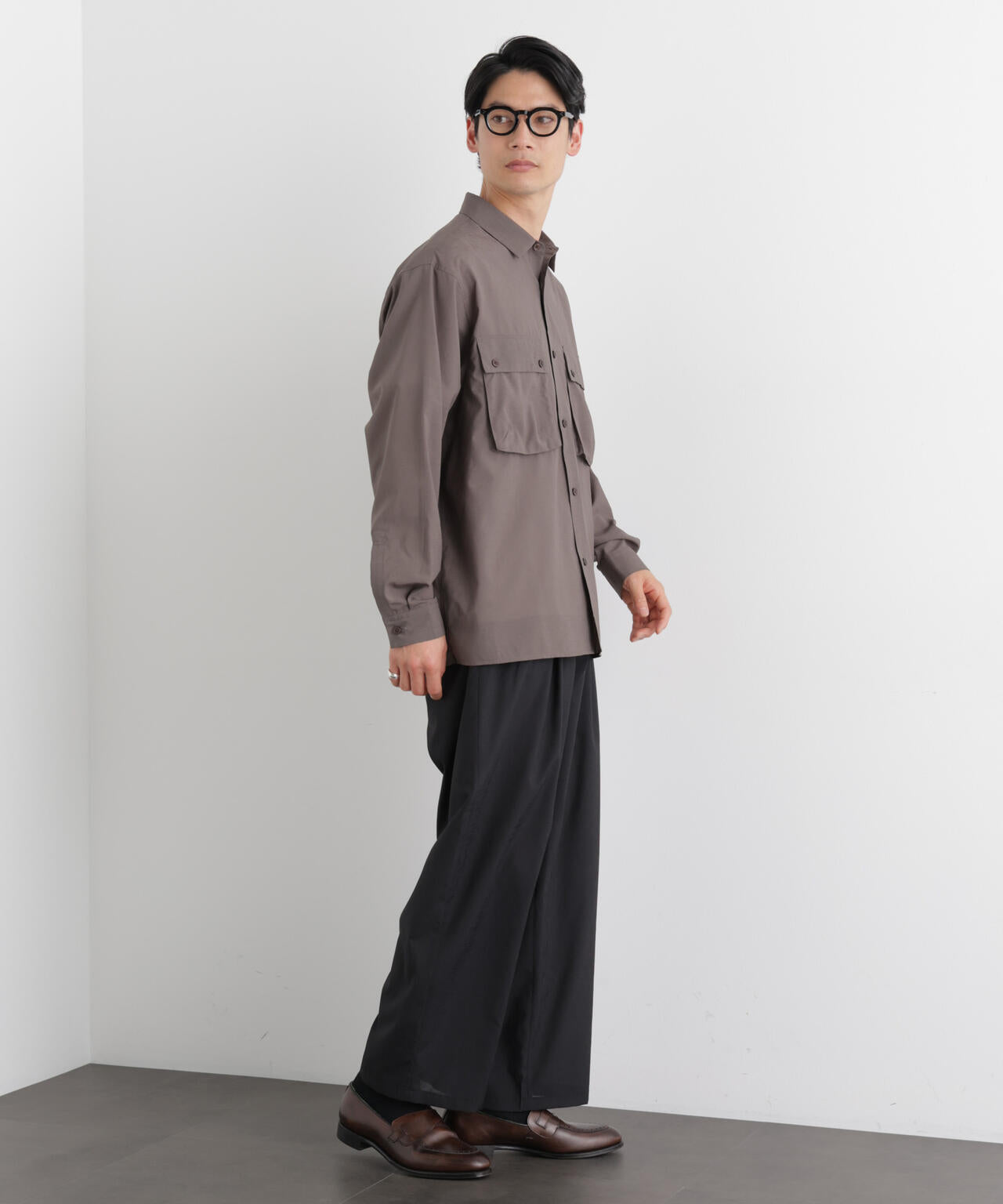 テクニカルリネンライク2タックイージースラックス/吸水速乾・接触冷感・UVカット(セットアップ可)