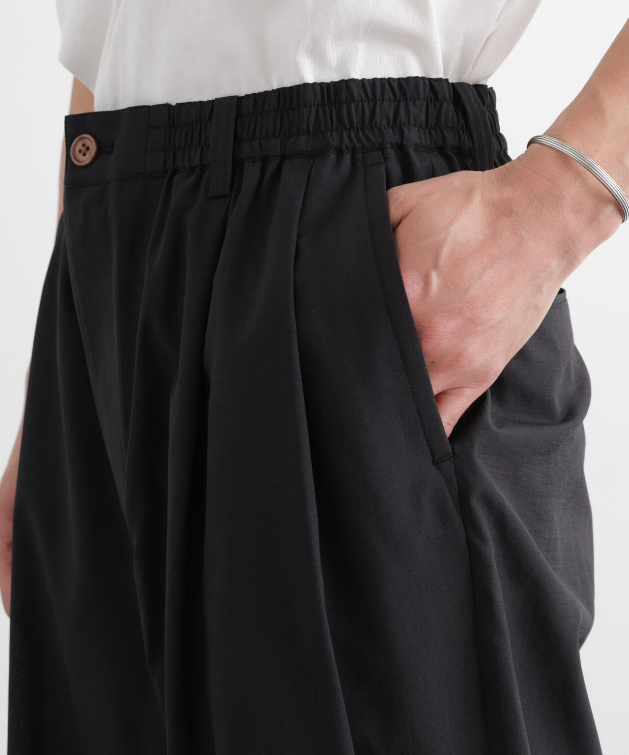 テクニカルリネンライク2タックイージースラックス/吸水速乾・接触冷感・UVカット(セットアップ可)