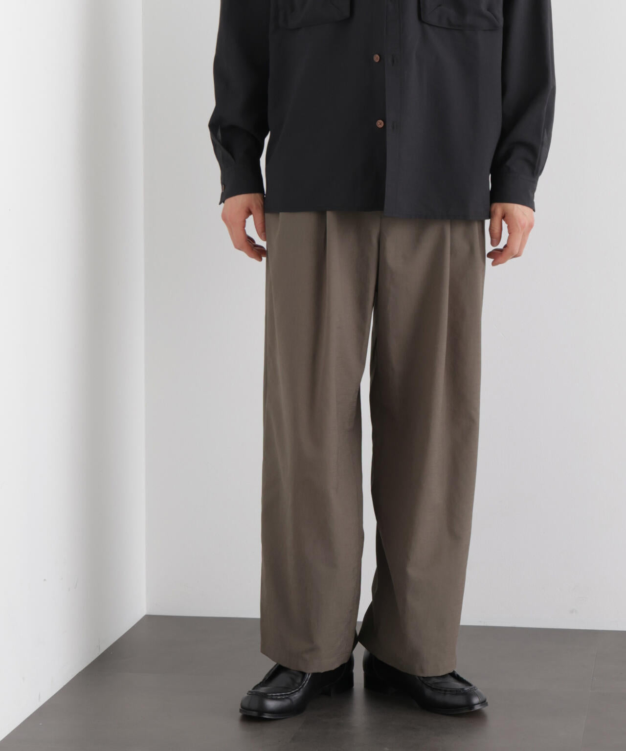 テクニカルリネンライク2タックイージースラックス/吸水速乾・接触冷感・UVカット(セットアップ可)