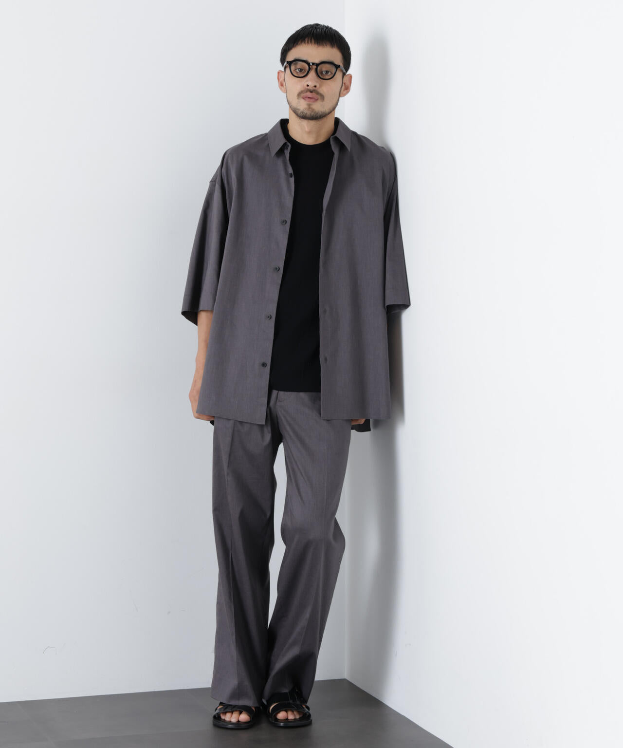 「ASSEMBLANC」リネンミックス1タックトラウザーズ(セットアップ可)