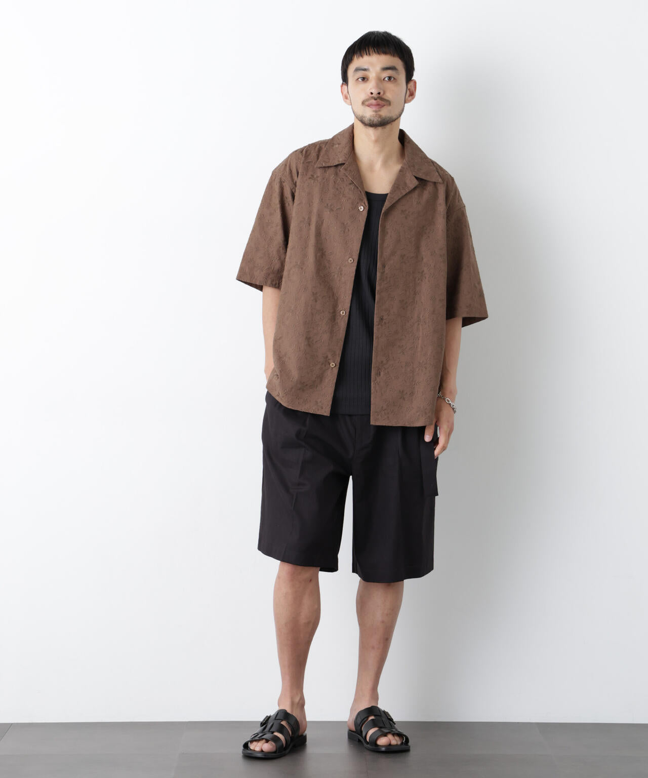 「FRENCH LINEN」 ベルテッドワイドショーツ