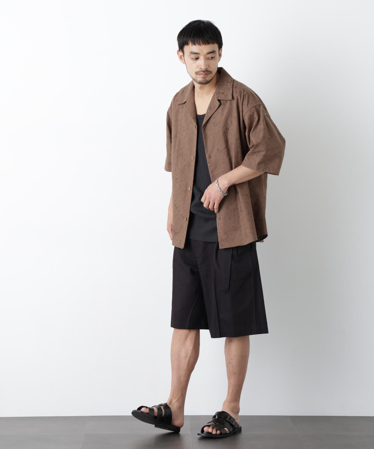 「FRENCH LINEN」 ベルテッドワイドショーツ