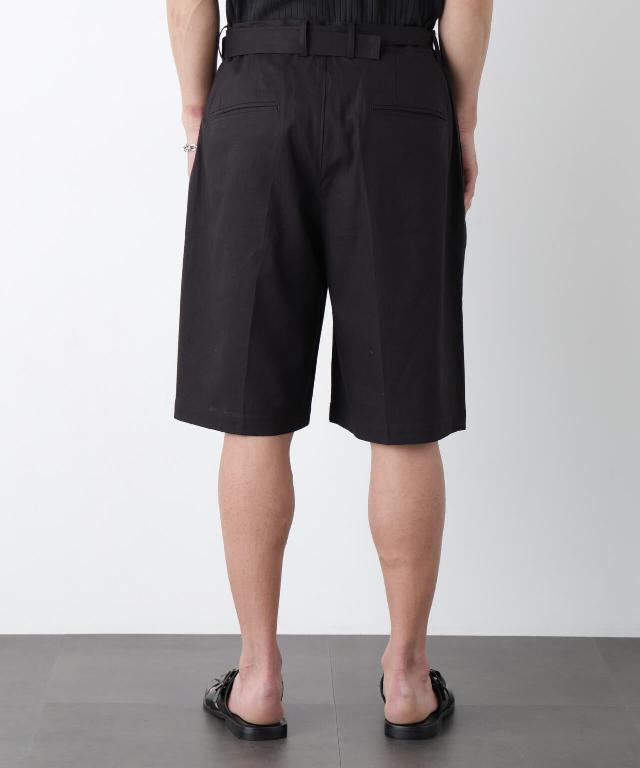 「FRENCH LINEN」 ベルテッドワイドショーツ