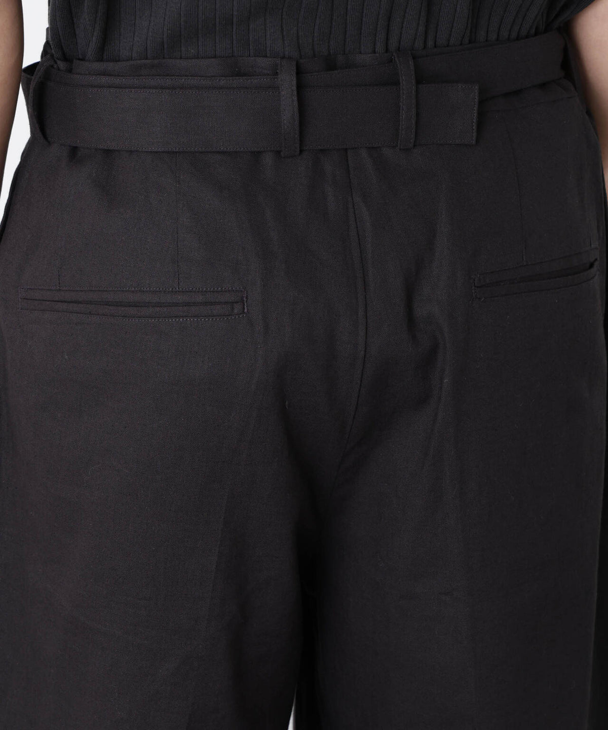 「FRENCH LINEN」 ベルテッドワイドショーツ