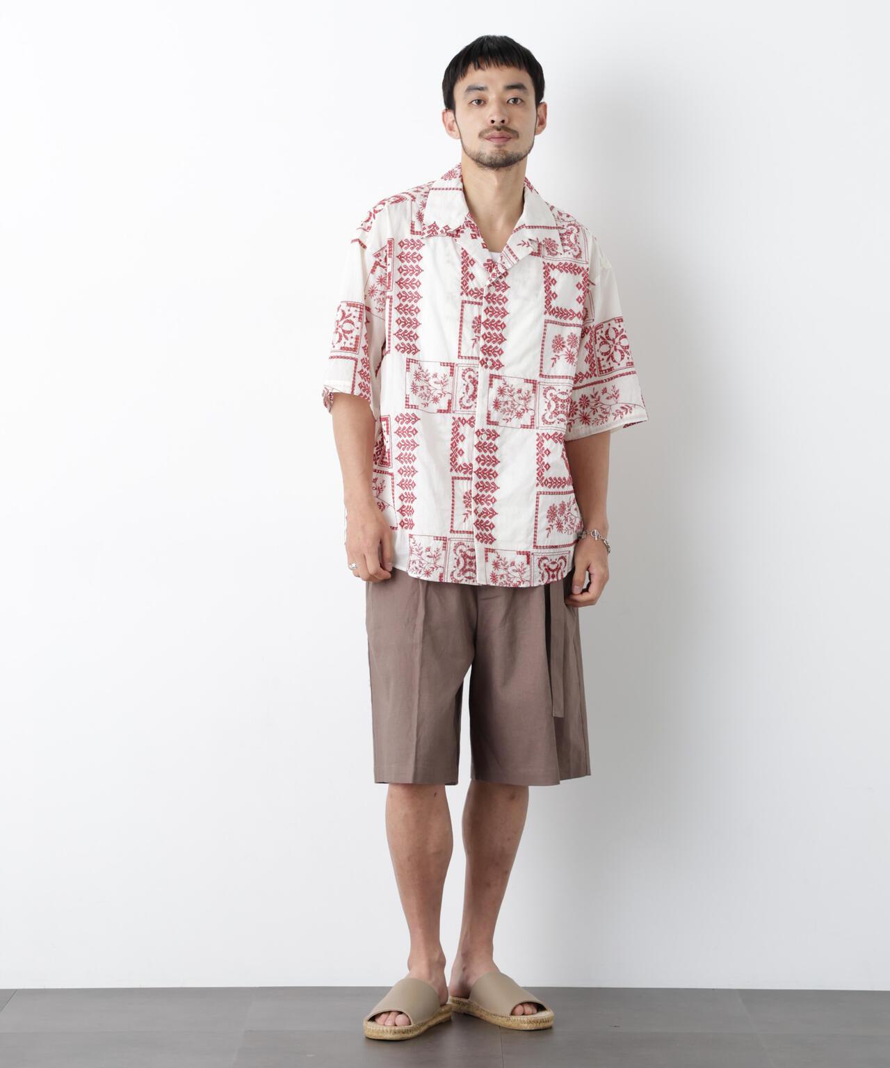 「FRENCH LINEN」 ベルテッドワイドショーツ