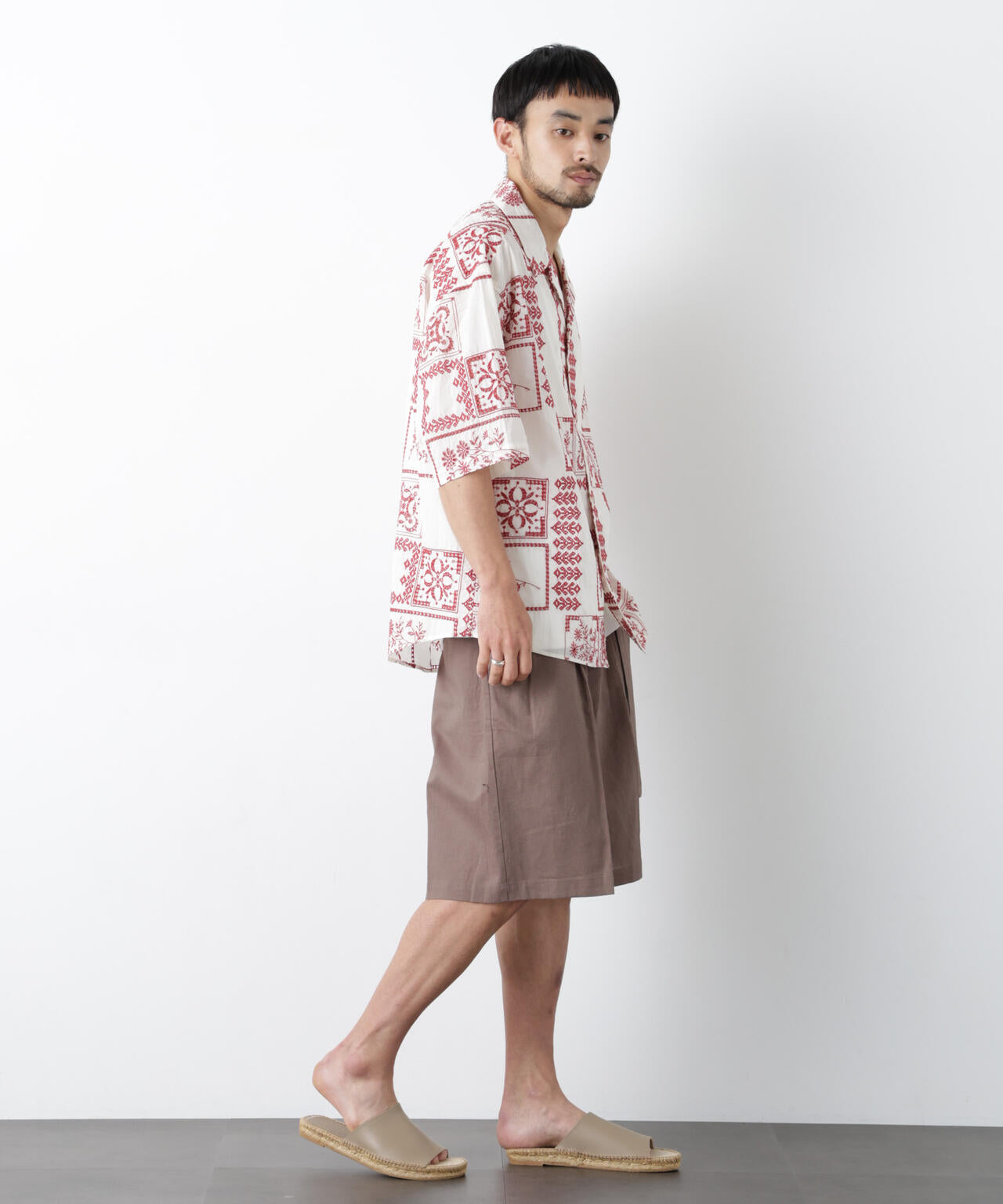 「FRENCH LINEN」 ベルテッドワイドショーツ